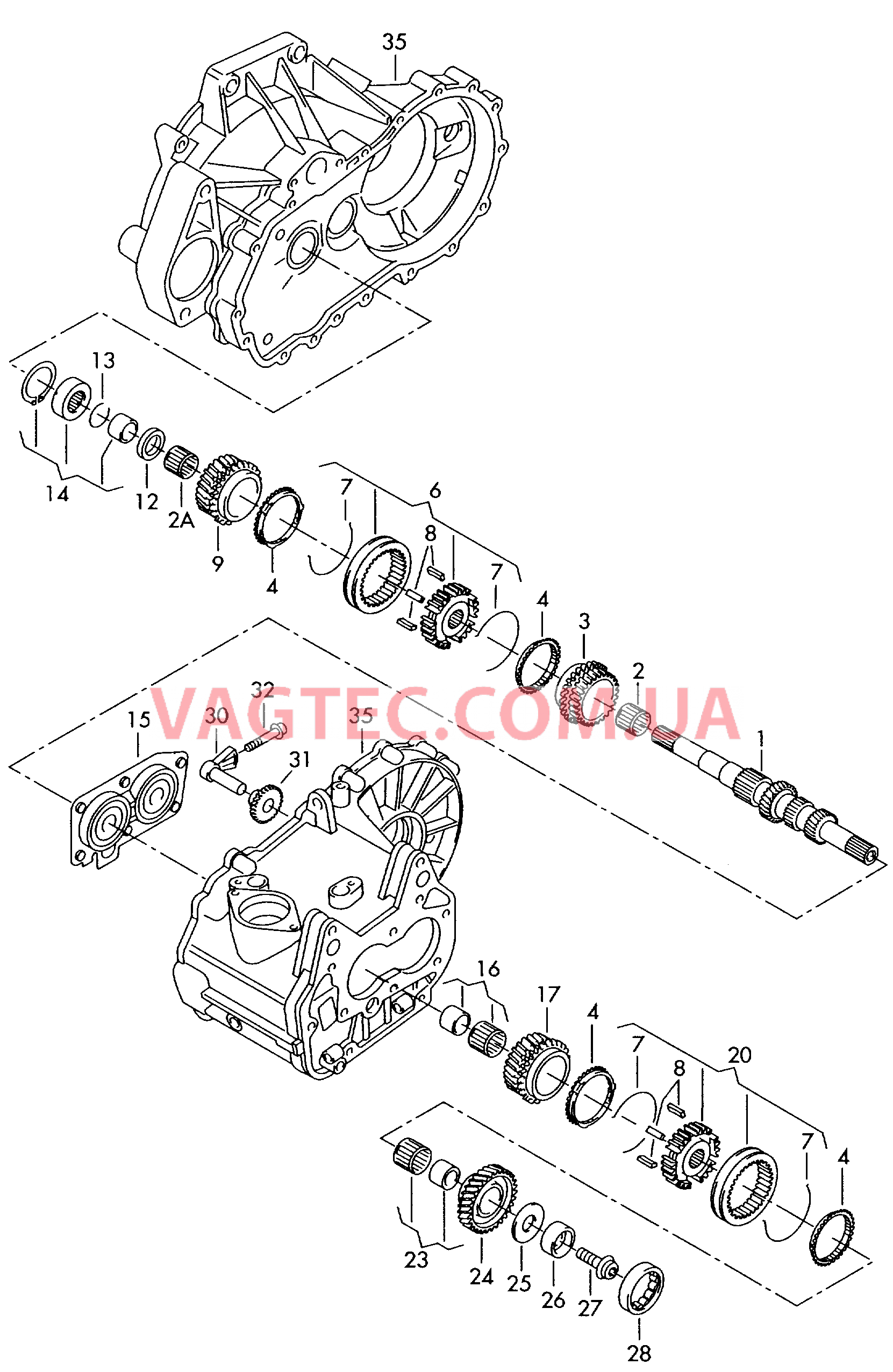 КолEса и валы Первичный вал для 6-ступен. механической КП  для VOLKSWAGEN Jetta 2006-1