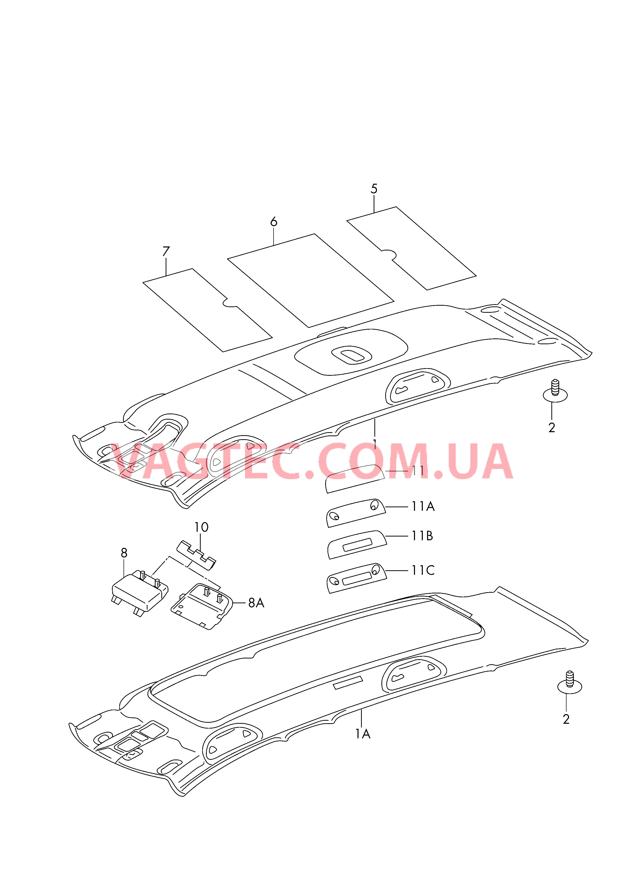 Формованная панель потолка  для SEAT Toledo 2015