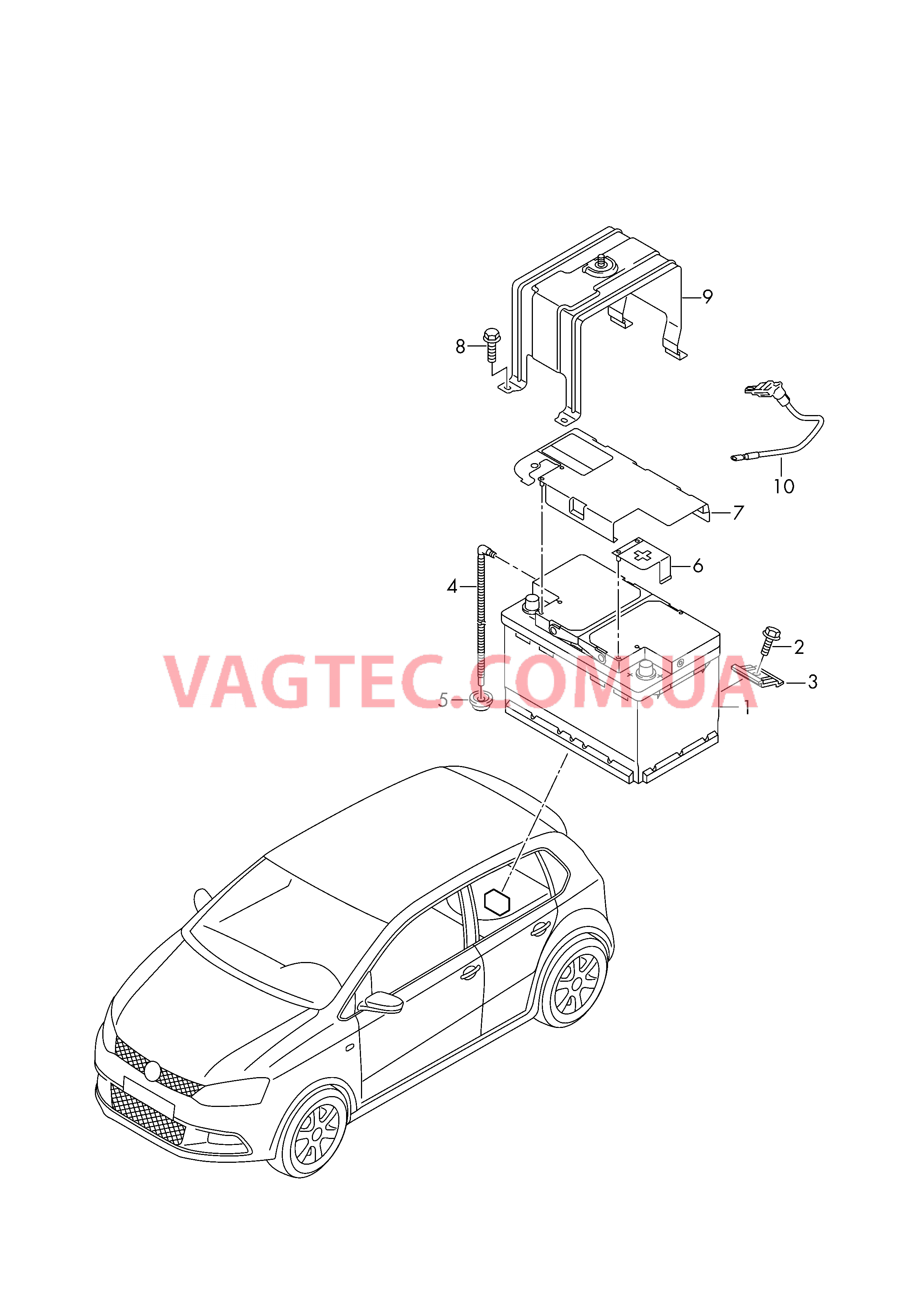 АКБ Крепление АКБ Детали не в сборе  для SEAT Toledo 2018