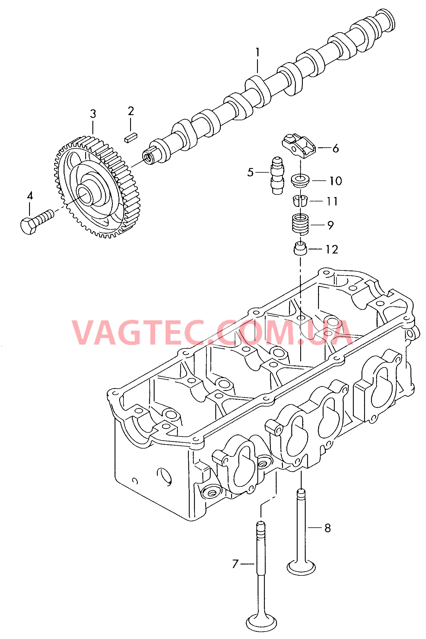 Распределительный вал, клапаны  для VOLKSWAGEN GOLF 2004-1