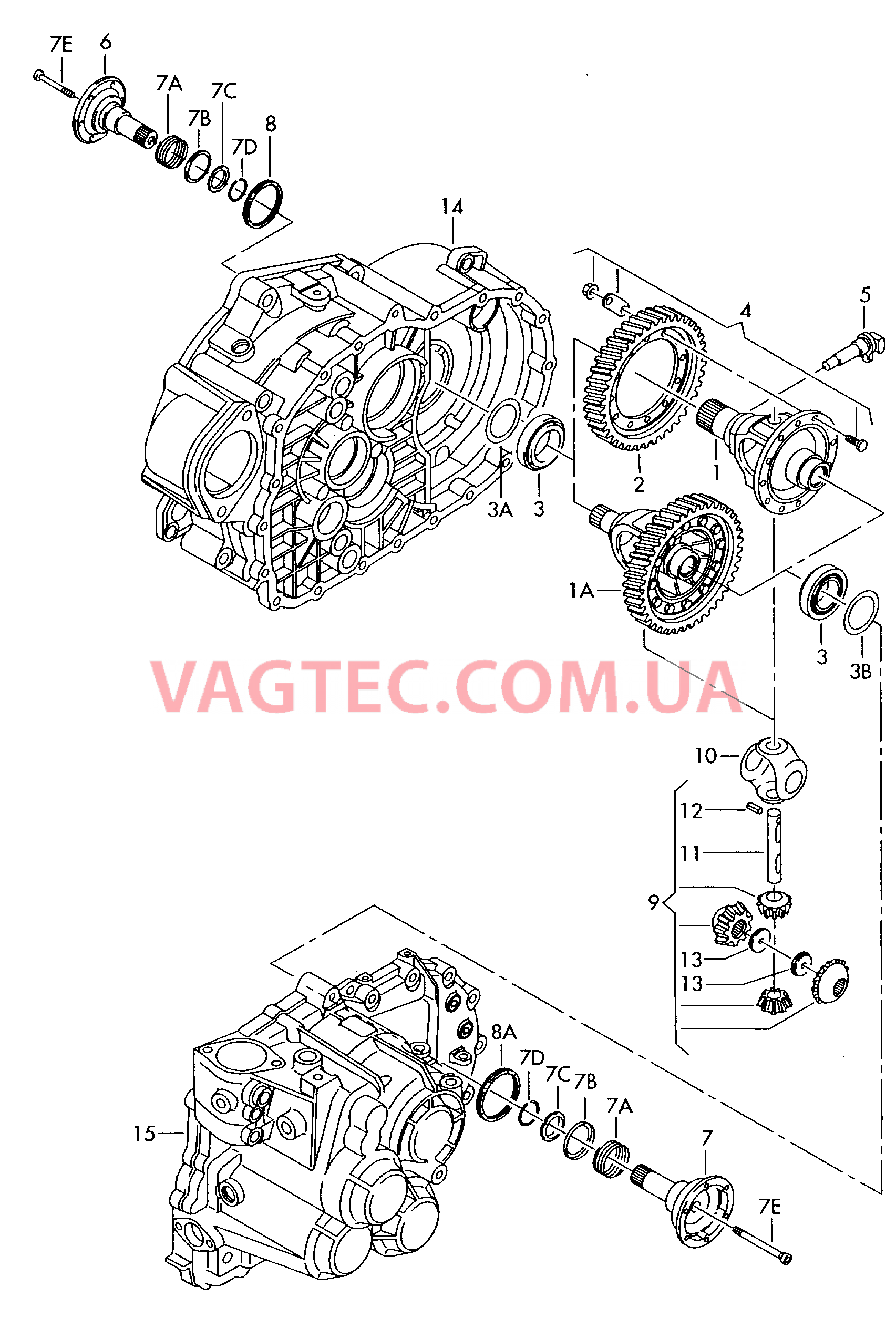 Дифференциал Ведомое колесо 6-ступ. механическая КП  для VOLKSWAGEN Bora 2002