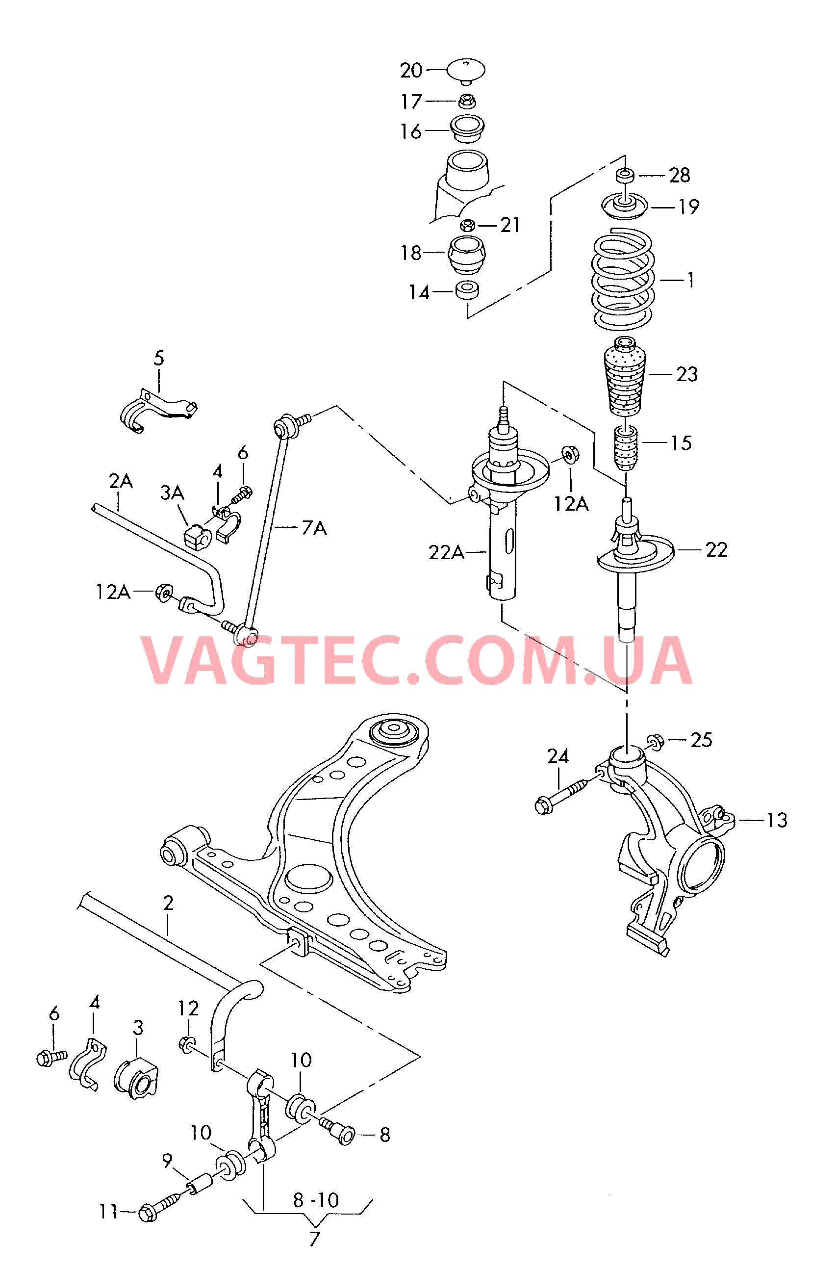 Подвеска Амортизатор Стабилизатор F 1J-1-000 001>>* для VOLKSWAGEN GOLF 2001