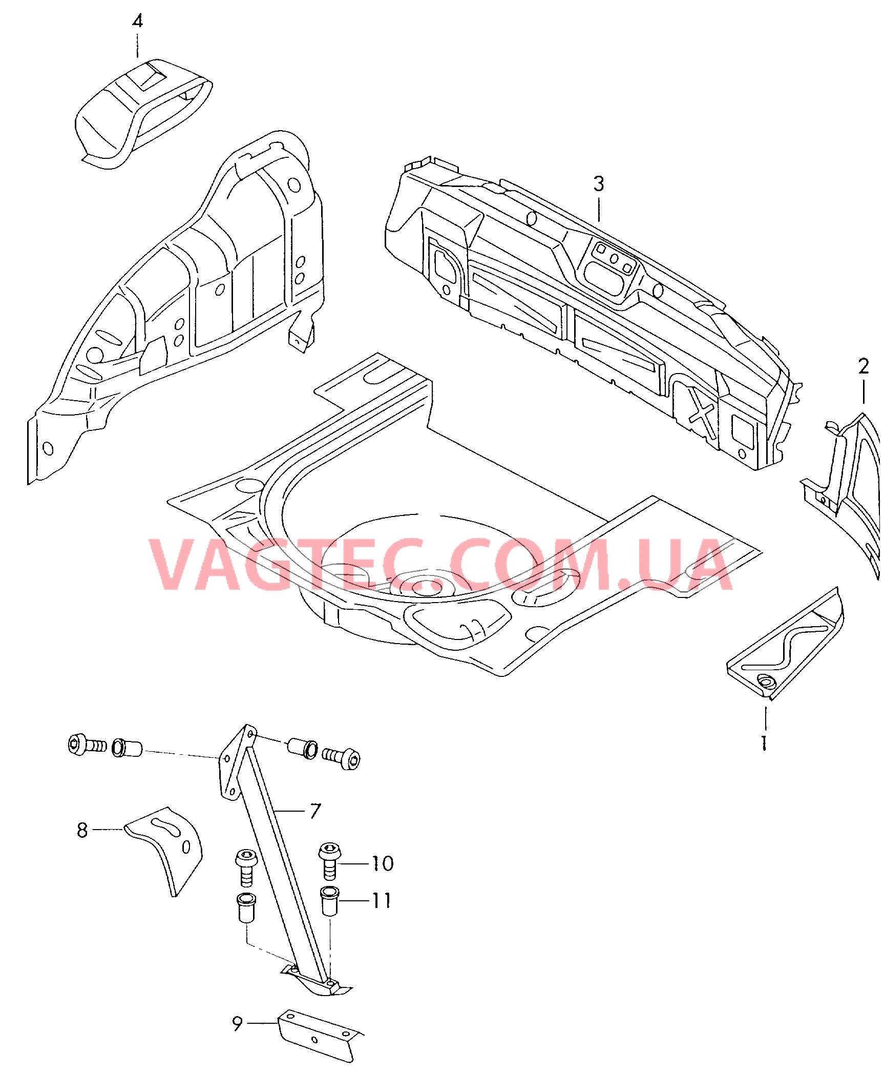 Пол багажника Задняя панель  для SKODA Octavia 2006