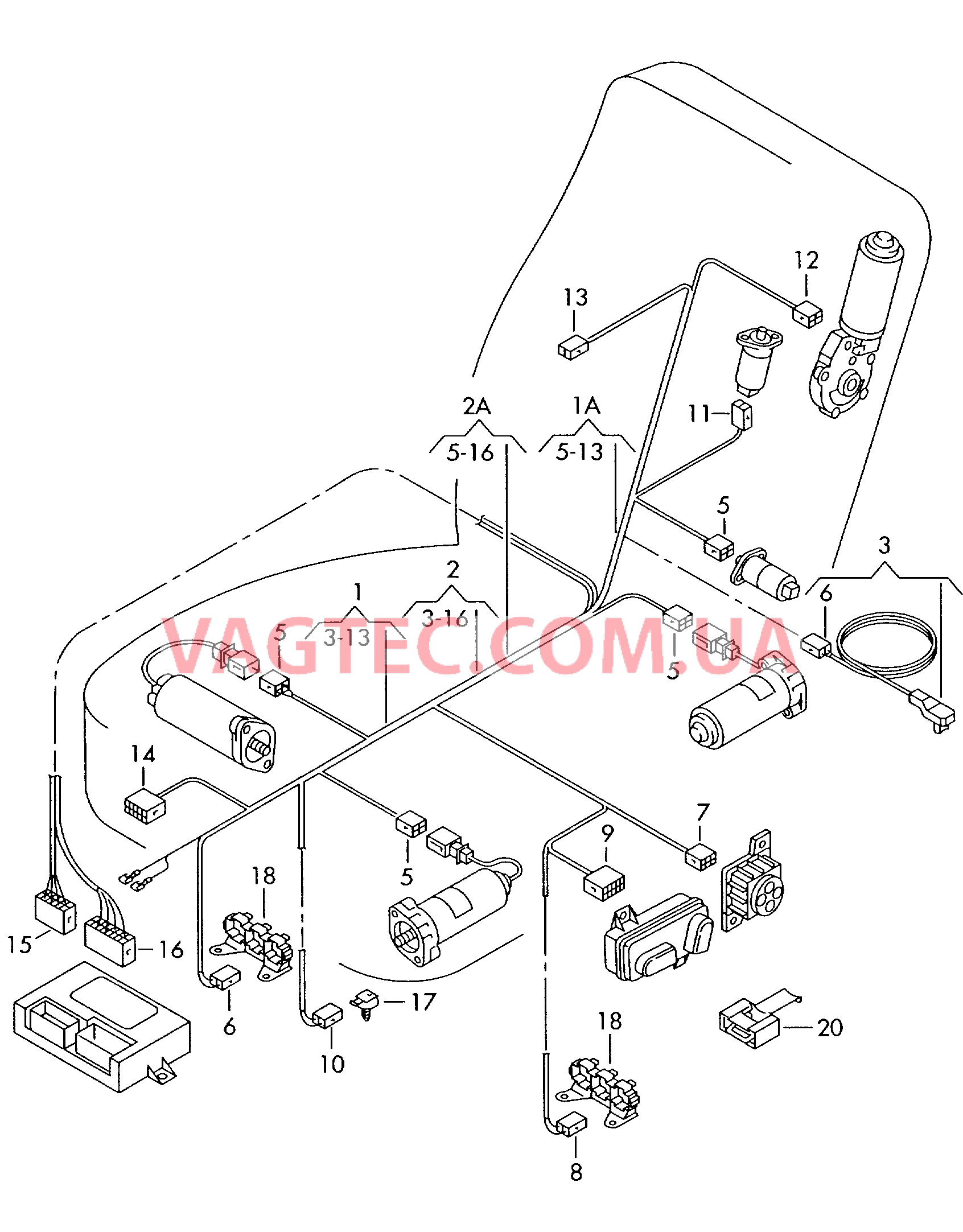 Жгут проводов каркаса сиденья  для VOLKSWAGEN GOLF 2002