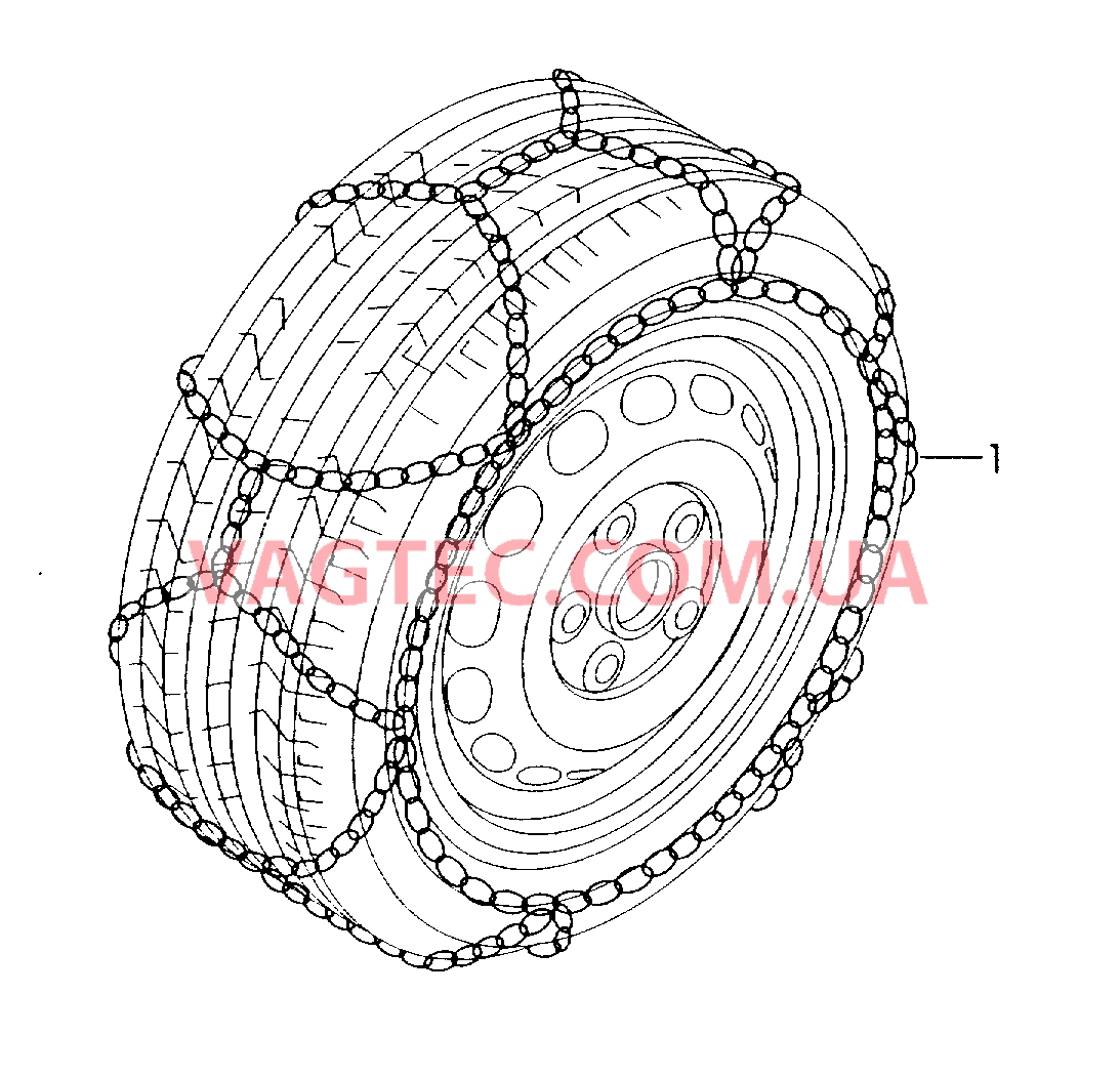 Оригинальные аксессуары 1 к-т цепей противоскольжения  для SKODA Octavia 2005-1