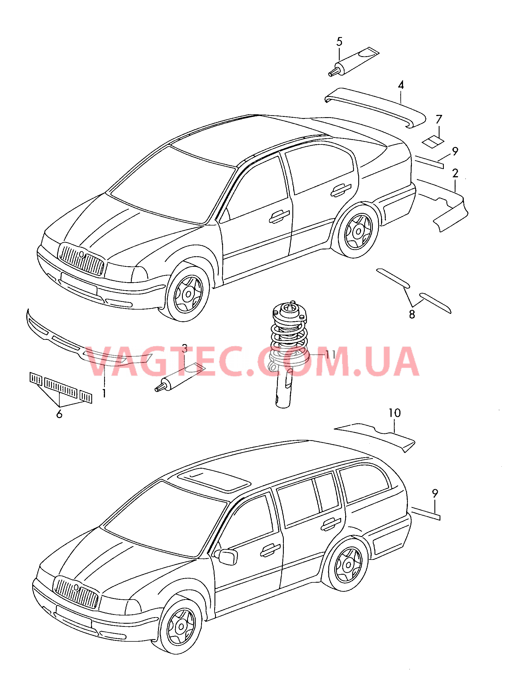 Комплекты спортив. шасси  для SKODA Octavia 2007-1