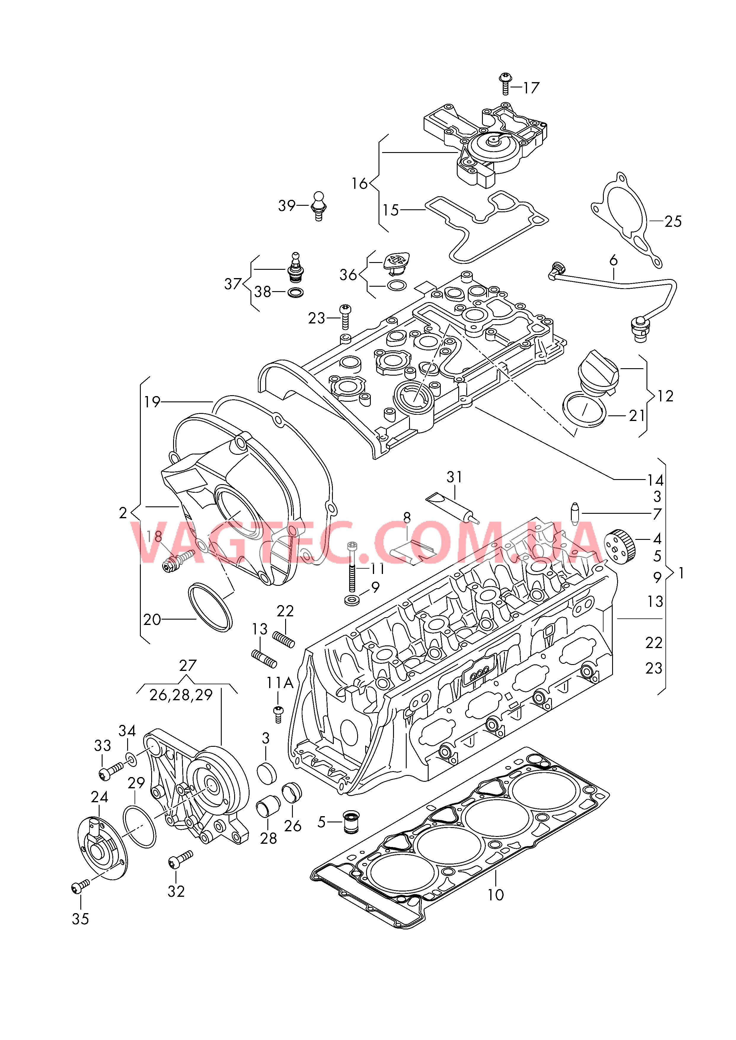 Головка блока цилиндров Крышка ГБЦ  для VOLKSWAGEN PACC 2010