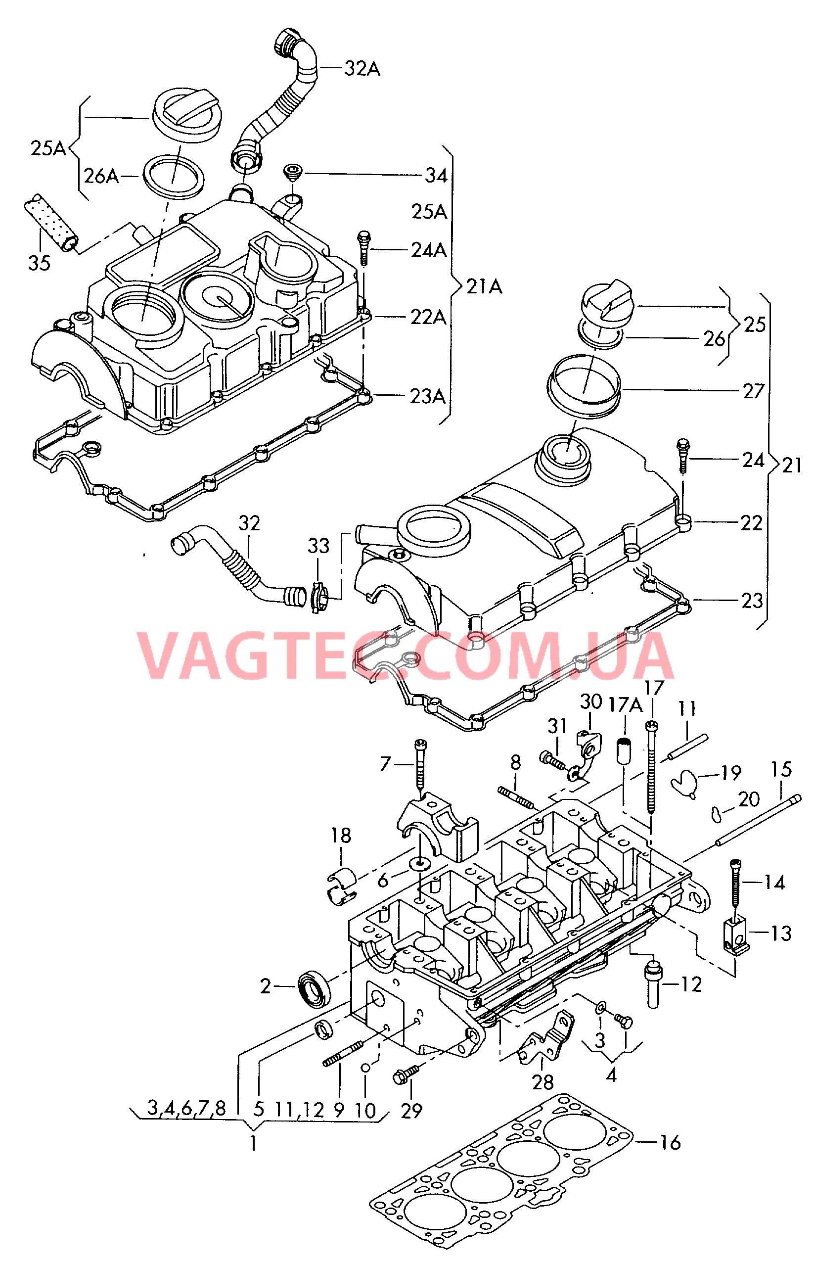 Головка блока цилиндров Крышка ГБЦ  для VOLKSWAGEN Touran 2007