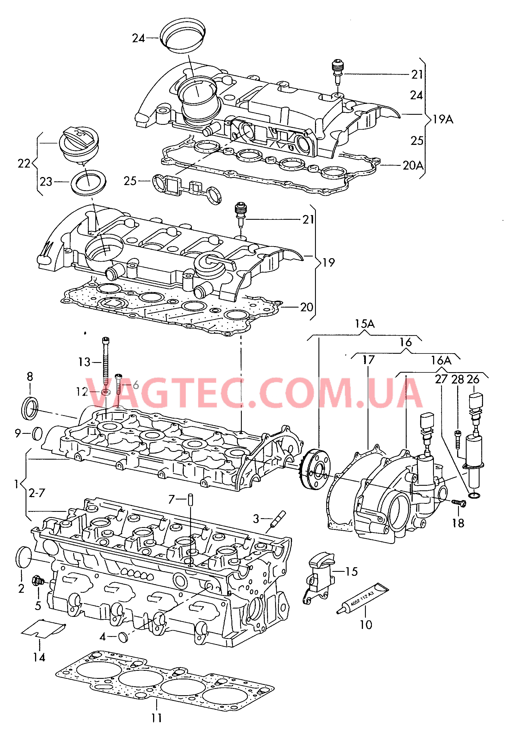 Головка блока цилиндров Крышка ГБЦ  для VOLKSWAGEN GOLF 2005-2