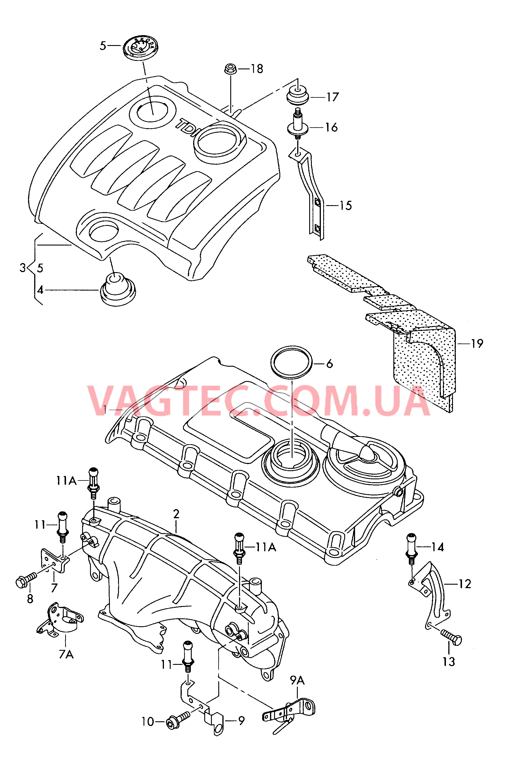 Защ. кожух впускн. коллектора  для SKODA Octavia 2005-1