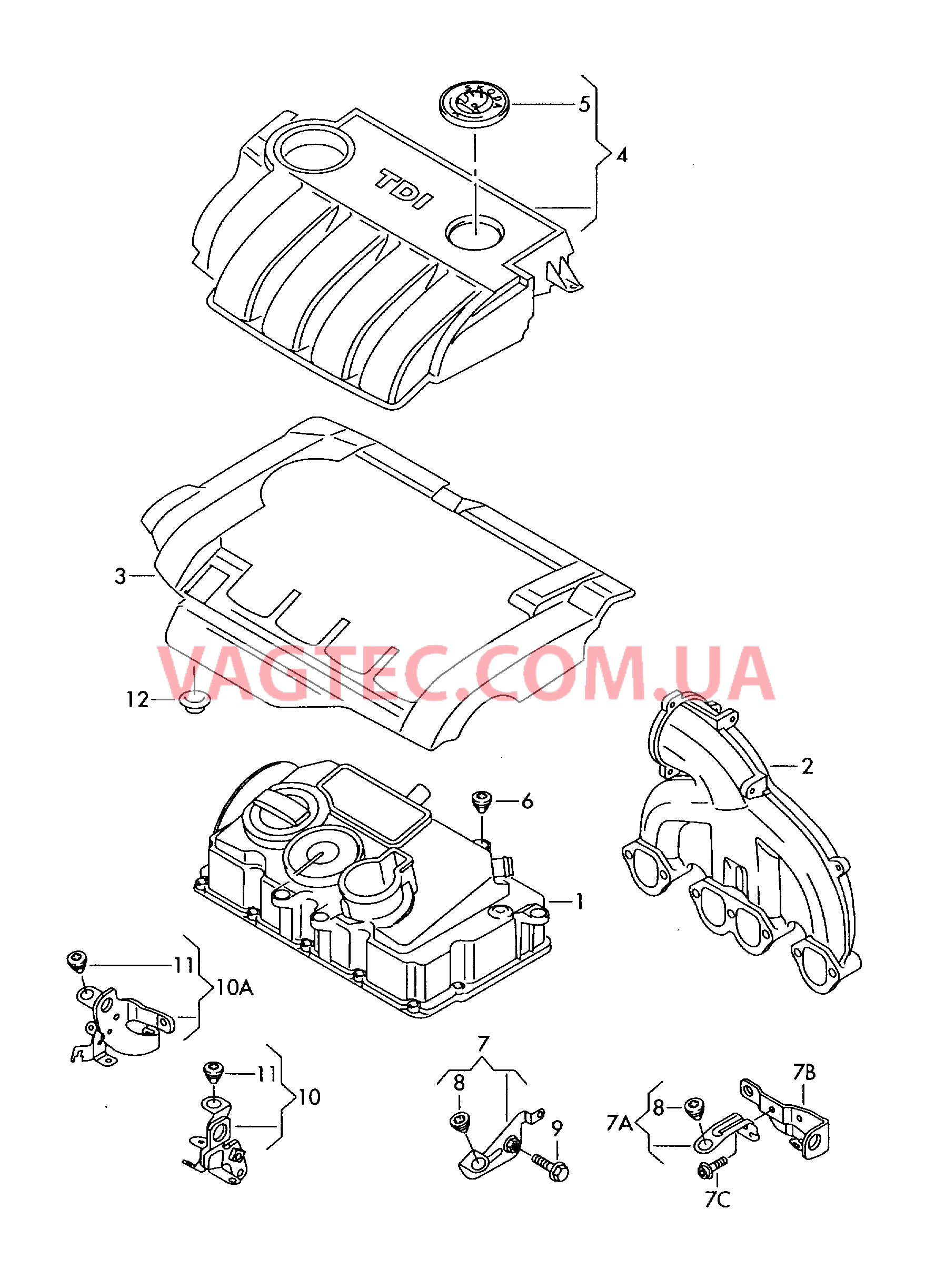 Защ. кожух впускн. коллектора  для SKODA Octavia 2008-1