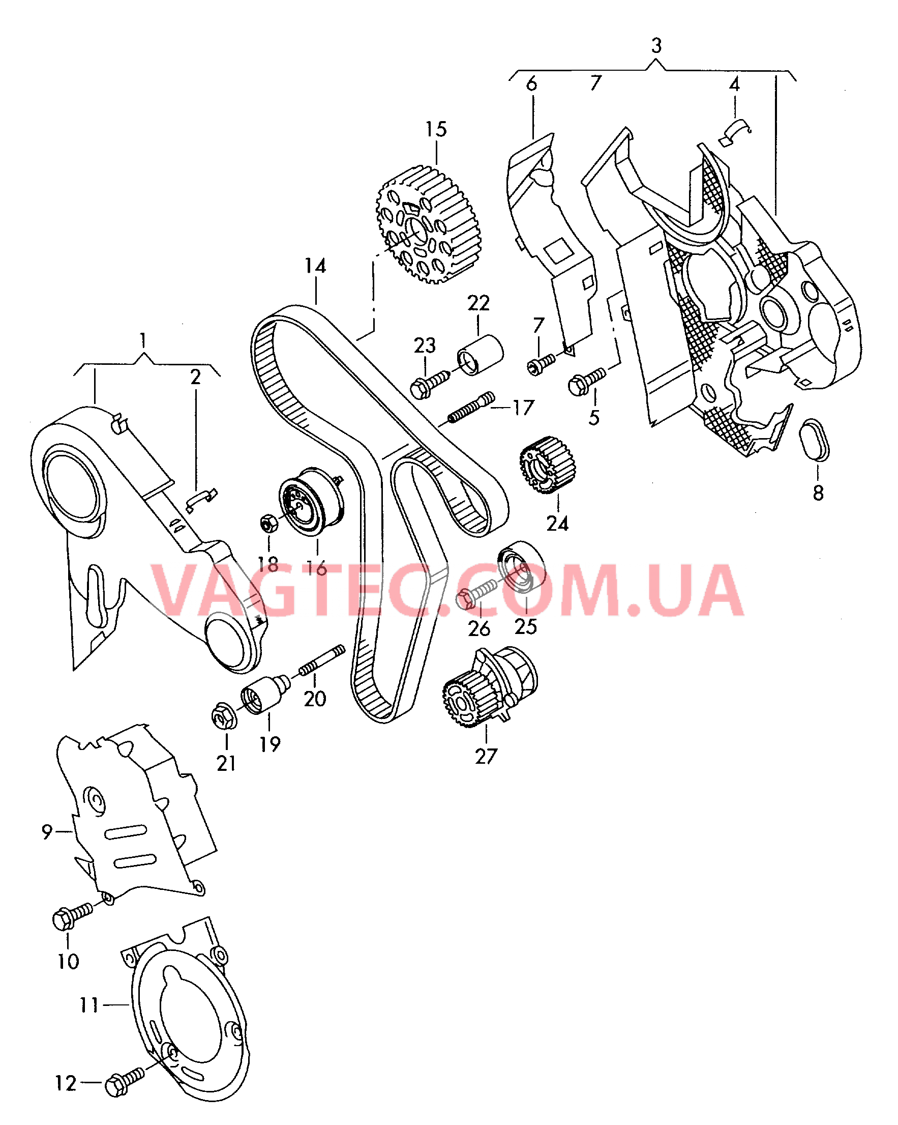 Ремень зубчатый, Защитный кожух ремня для VW TIGUAN   для VOLKSWAGEN Tiguan 2008