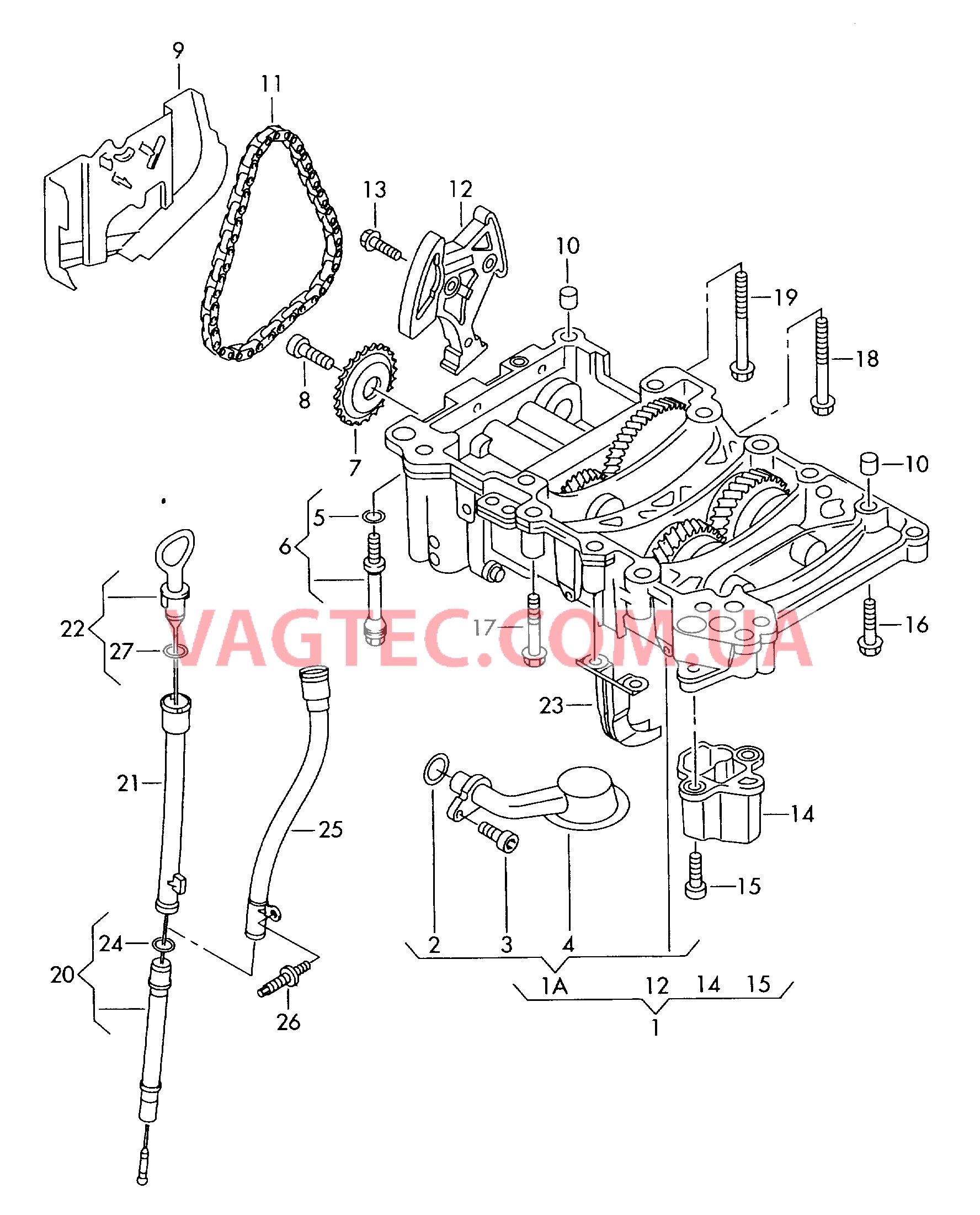 Насос, масляный Маслоизмерительный щуп Коробка дифференциала F             >> 1K-9-304 948* для VOLKSWAGEN GOLF 2008