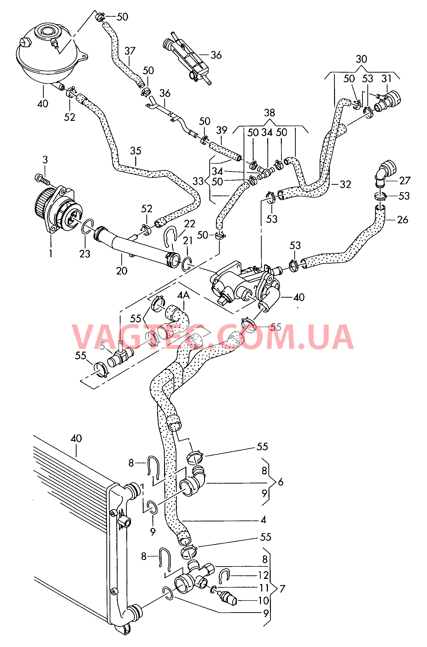 Насос системы охлаждения Жидкостное охлаждение  для VOLKSWAGEN GOLF 2005-2