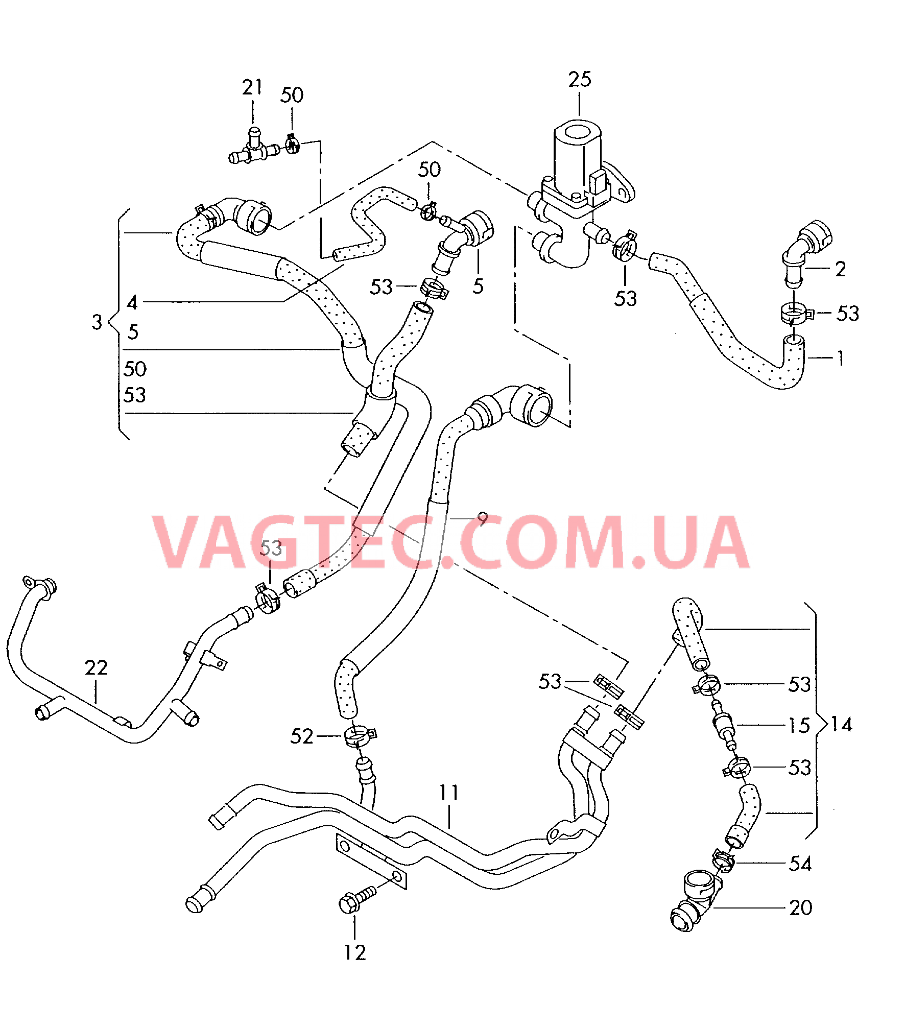  VW JETTA Жидкостное охлаждение для а/м с автономным отопителем  для VOLKSWAGEN Jetta 2006