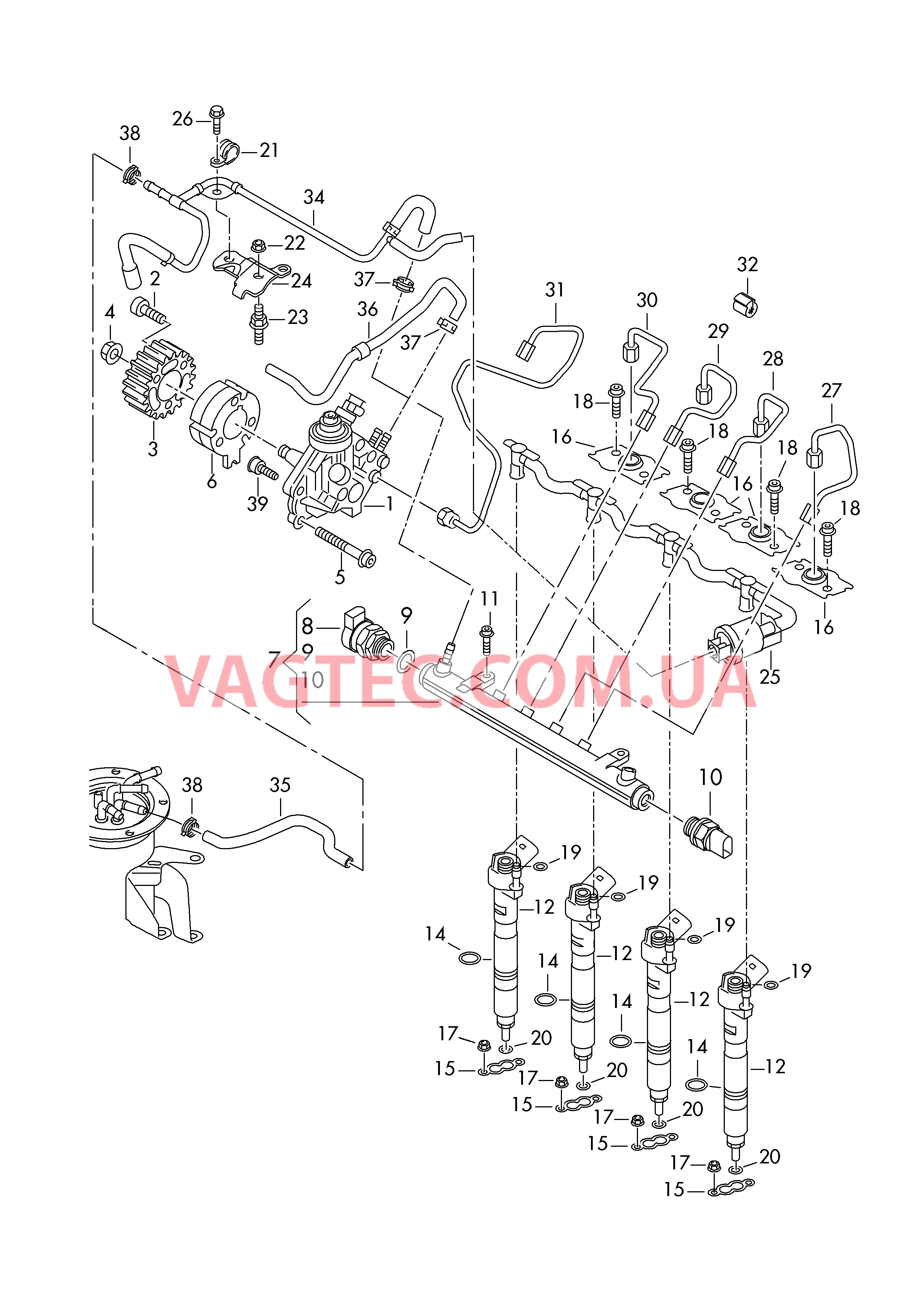 Насос высокого давления Распределитель топлива Форсунка  для SEAT Toledo 2006