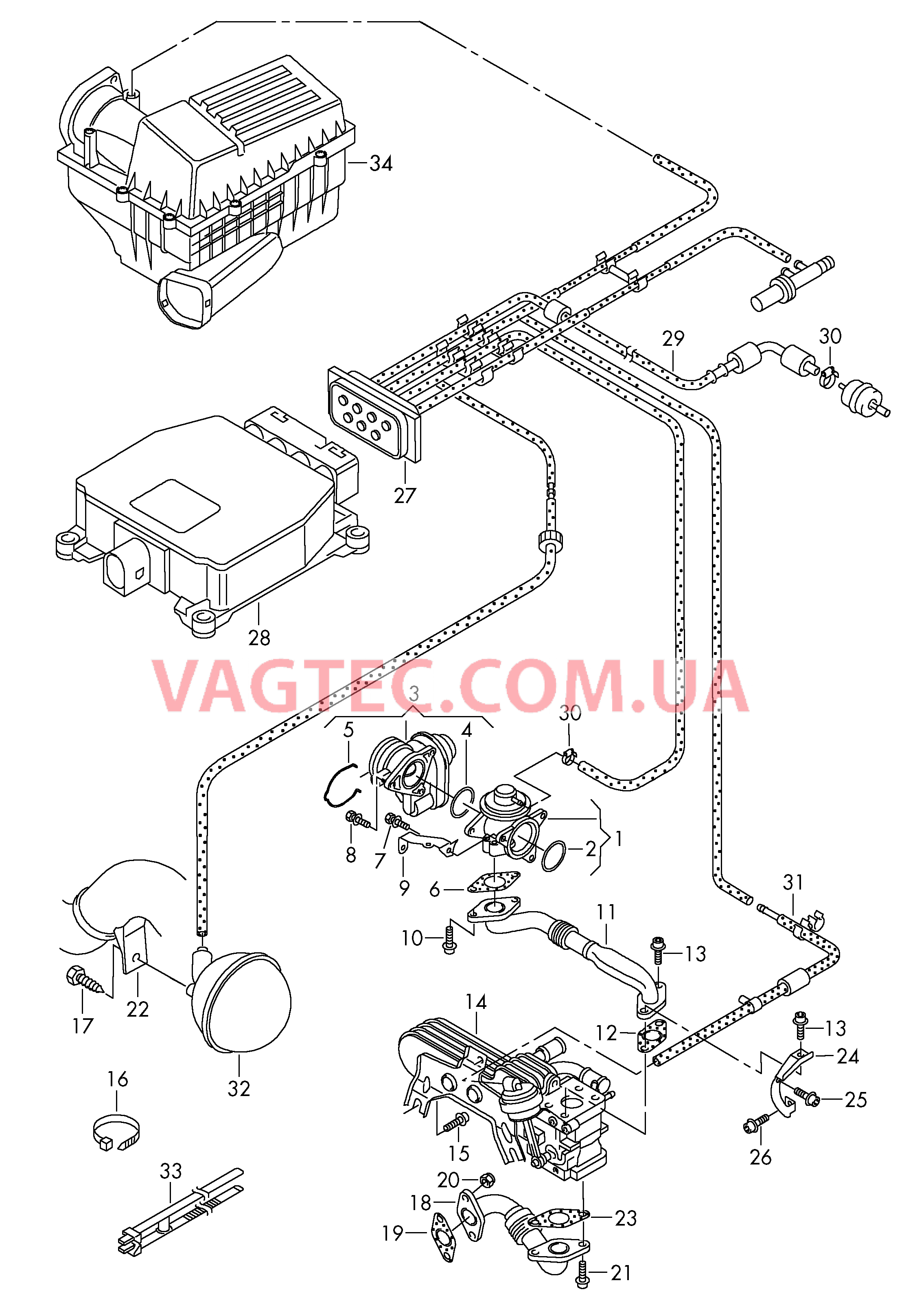 Рециркуляция ОГ  для VOLKSWAGEN Jetta 2008-1