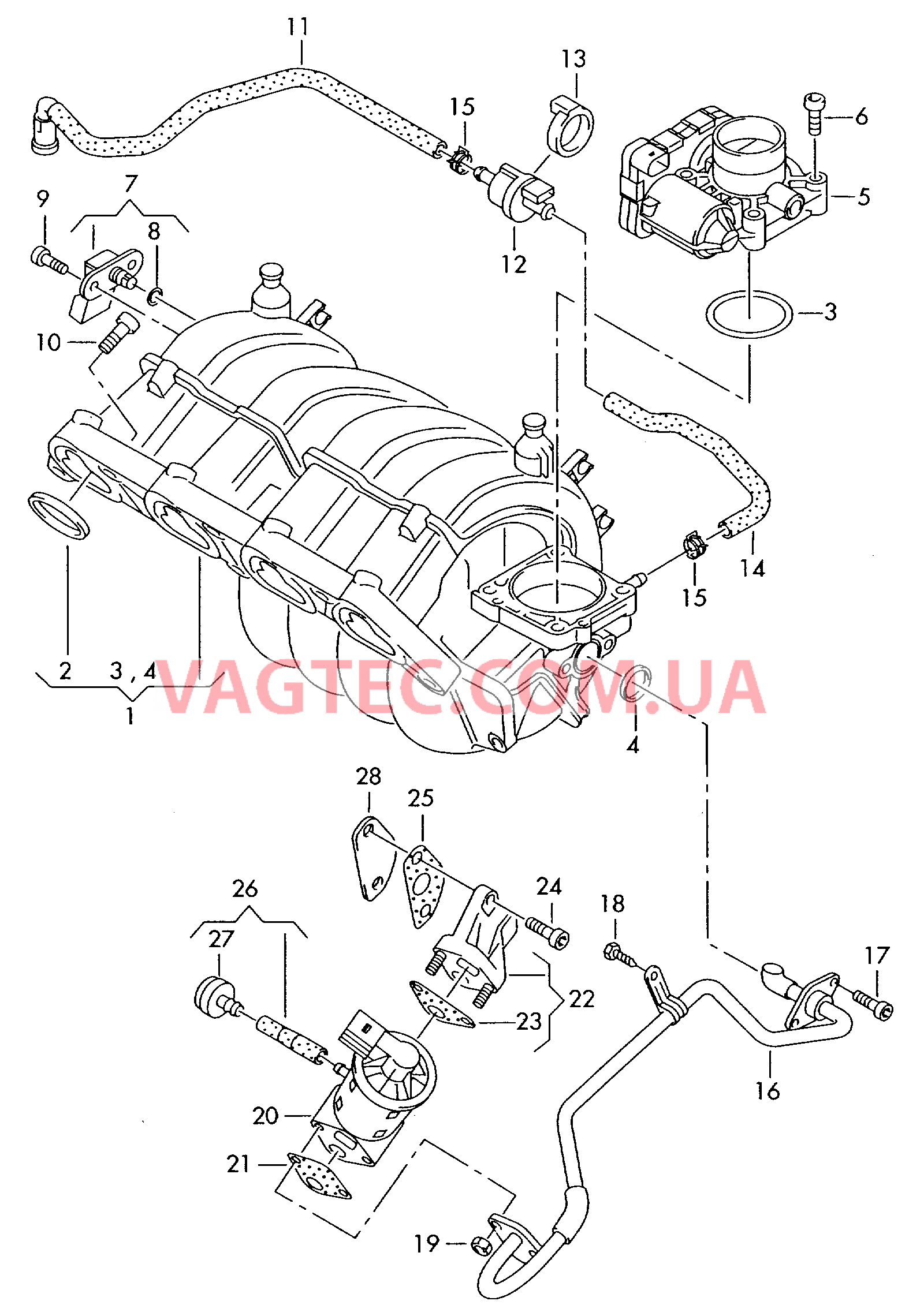 Cистема впуска воздуха  для VOLKSWAGEN GOLF 2004-1