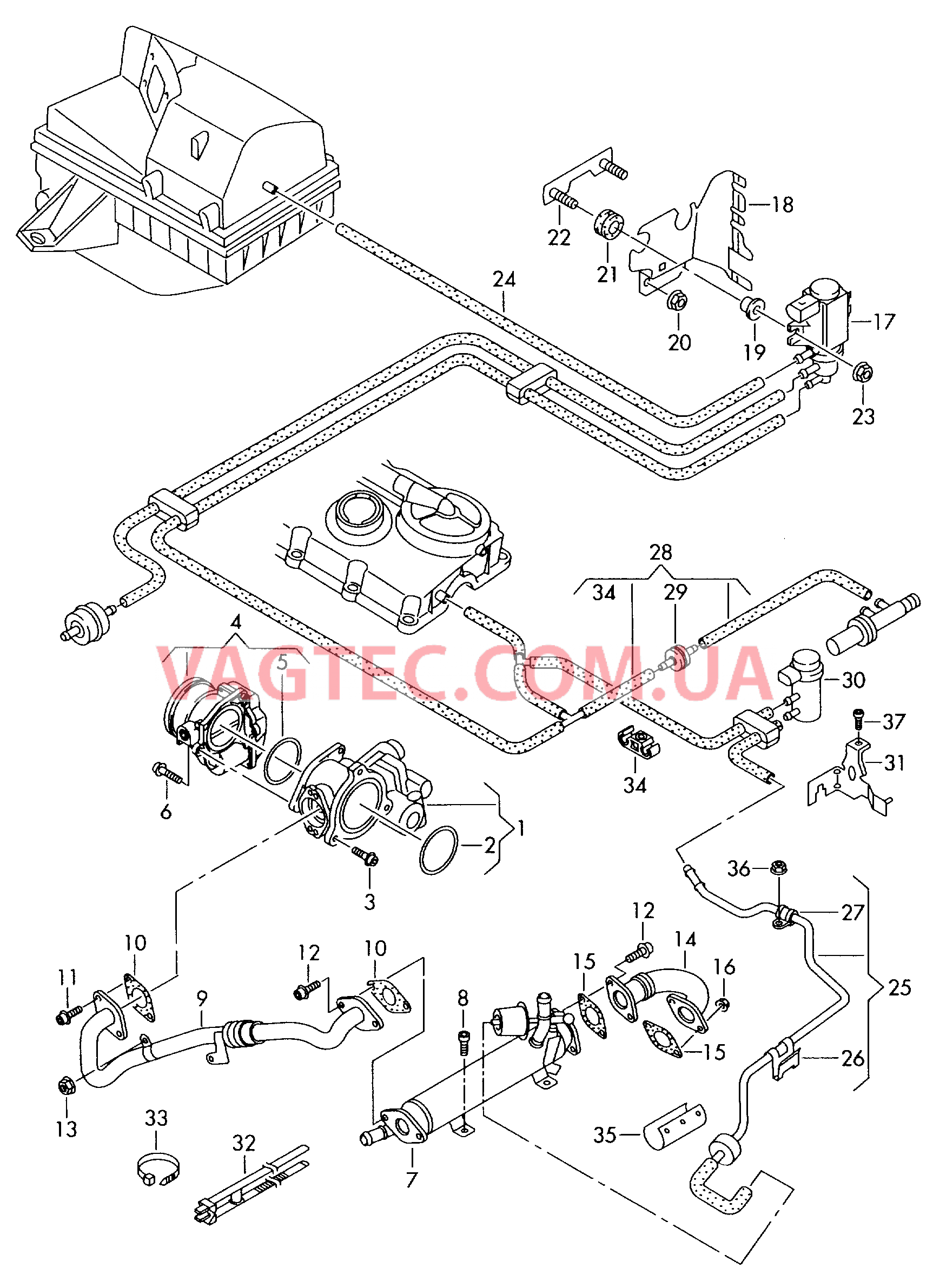 Рециркуляция ОГ Вакуумная система  для VOLKSWAGEN Jetta 2009-1