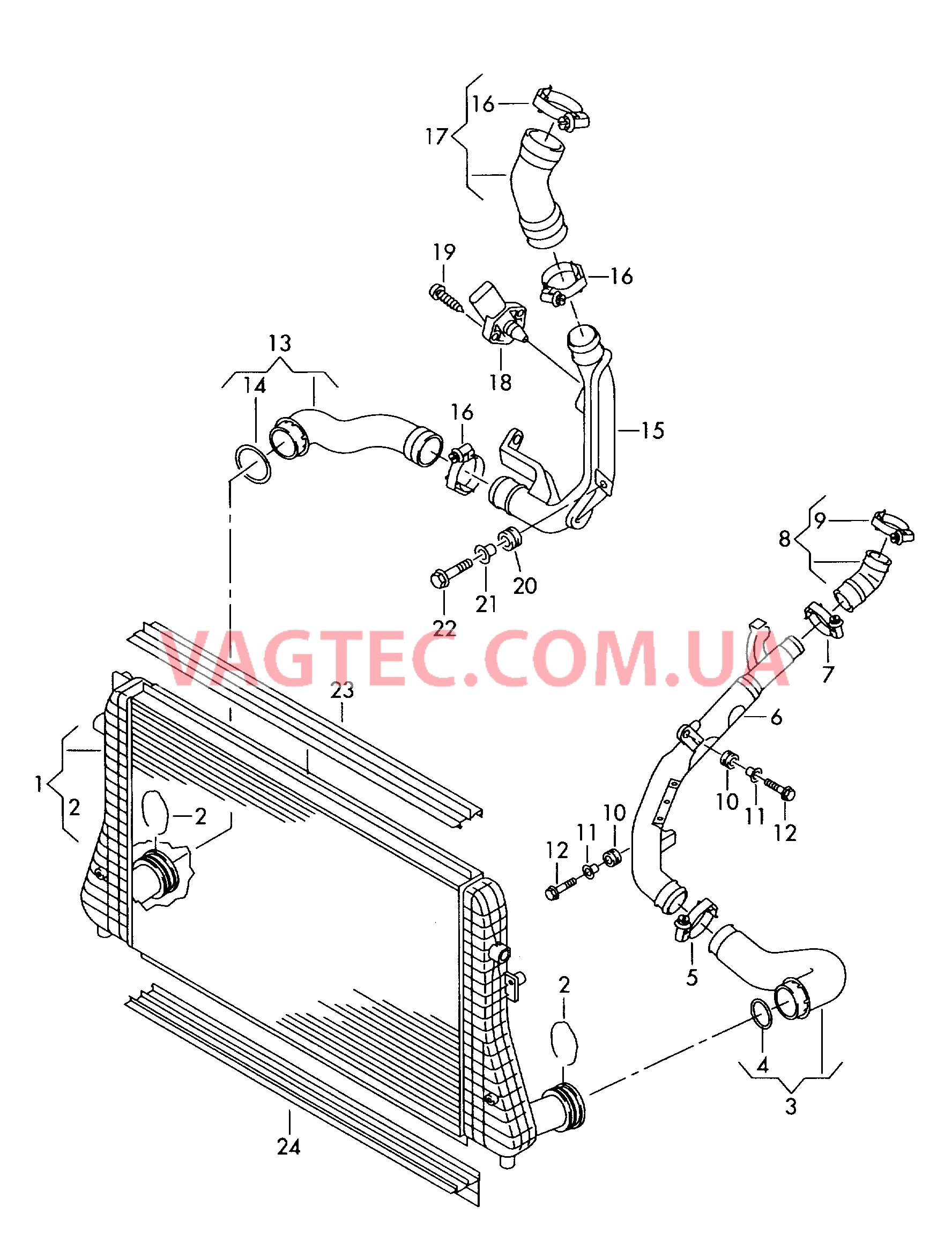 Охладитель наддув. воздуха  для VOLKSWAGEN Jetta 2008-1