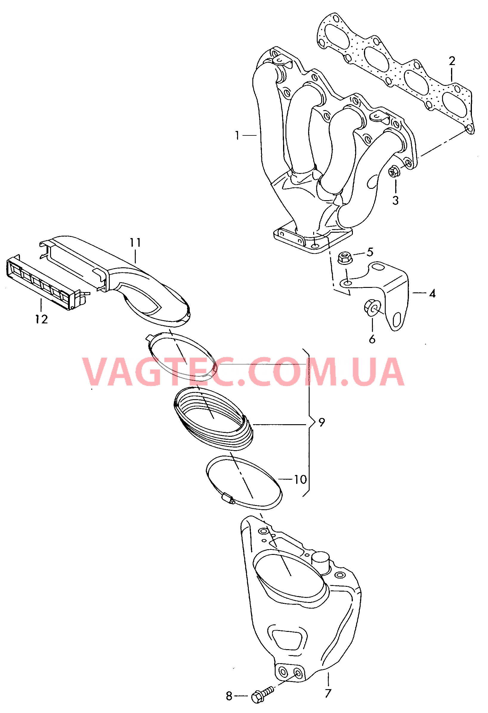 Выпускной коллектор  для VOLKSWAGEN GOLF 2009-1