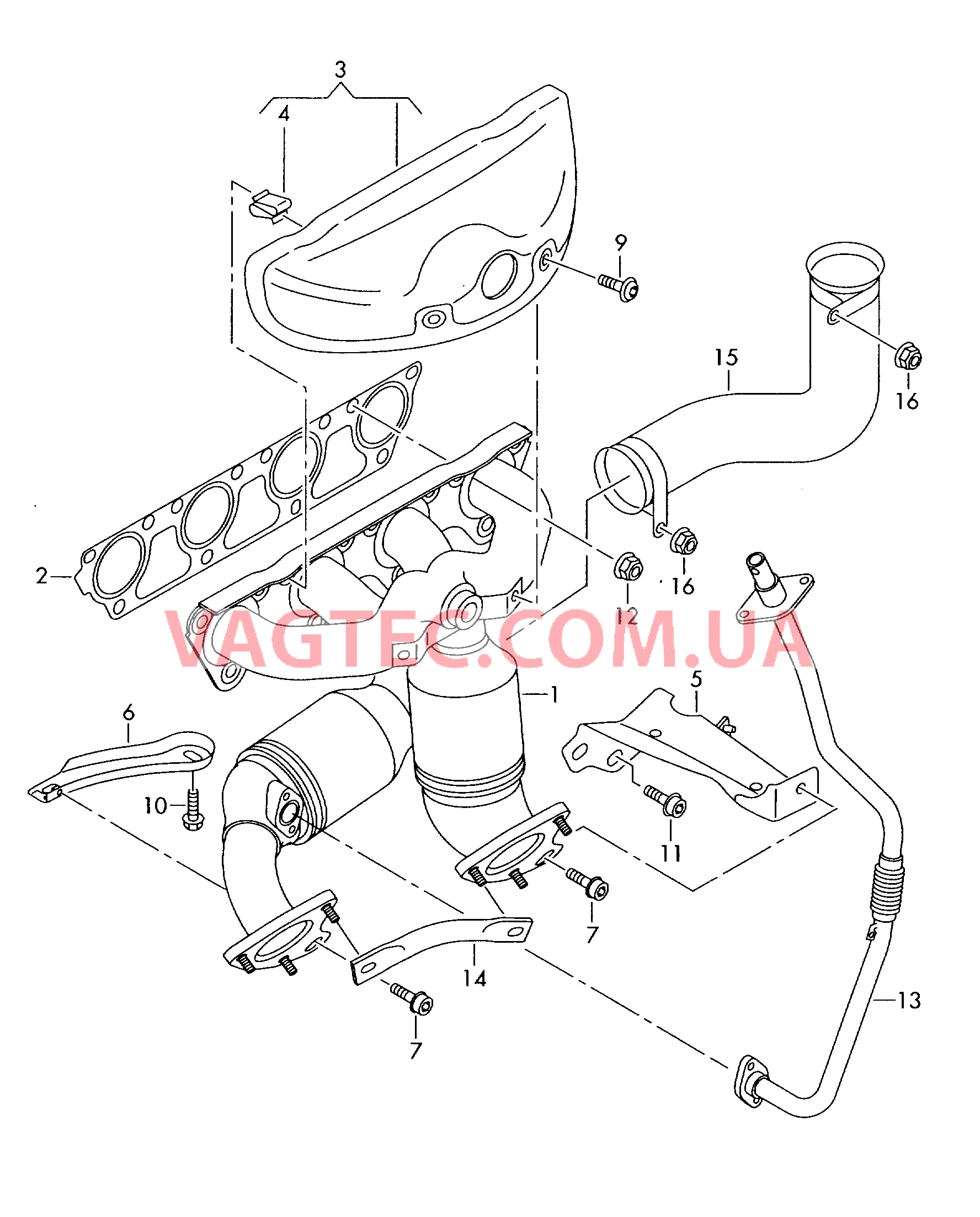 Выпускной коллектор  для VOLKSWAGEN Golf.Plus 2007