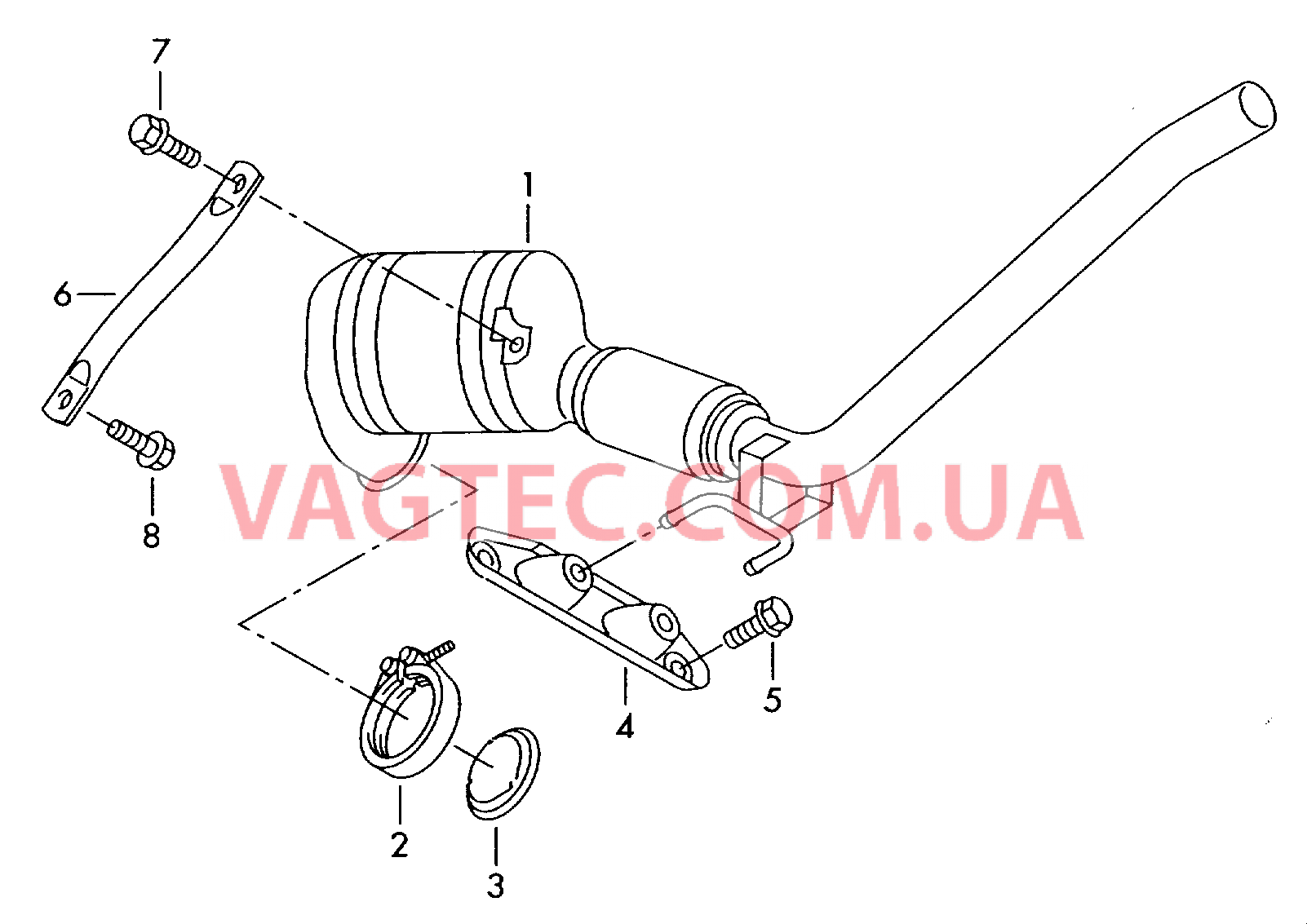 Труба выпуска ОГ с нейтрализат  для VOLKSWAGEN Jetta 2006-1