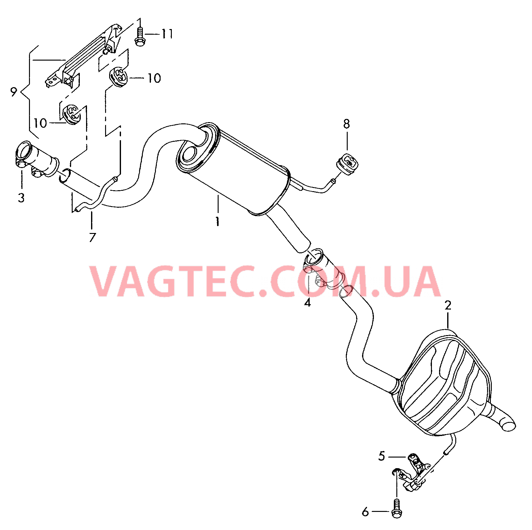 Передний глушитель Задний глушитель  для SKODA Octavia 2006-1