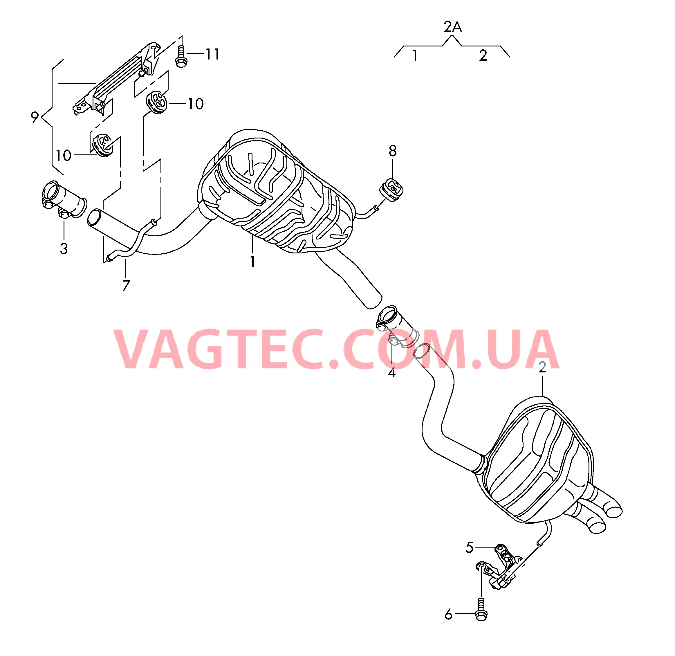 Передний глушитель Задний глушитель  для SKODA Octavia 2009-1