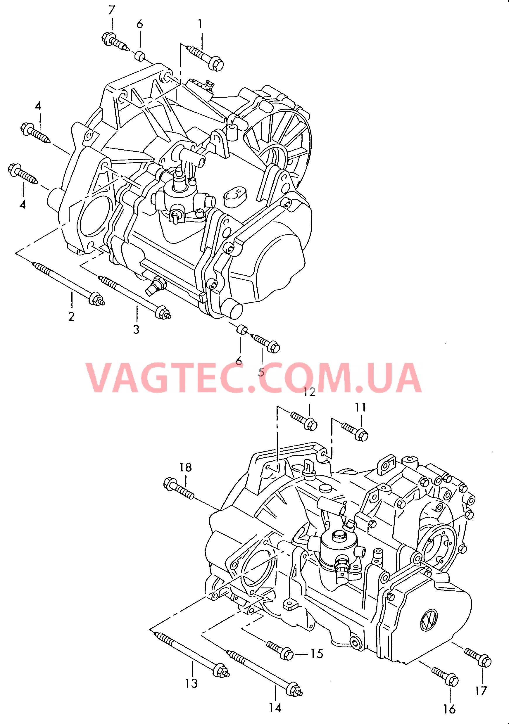 Детали крепления для двигателя и КП  для 6-ступен. механической КП  для SKODA Octavia 2012