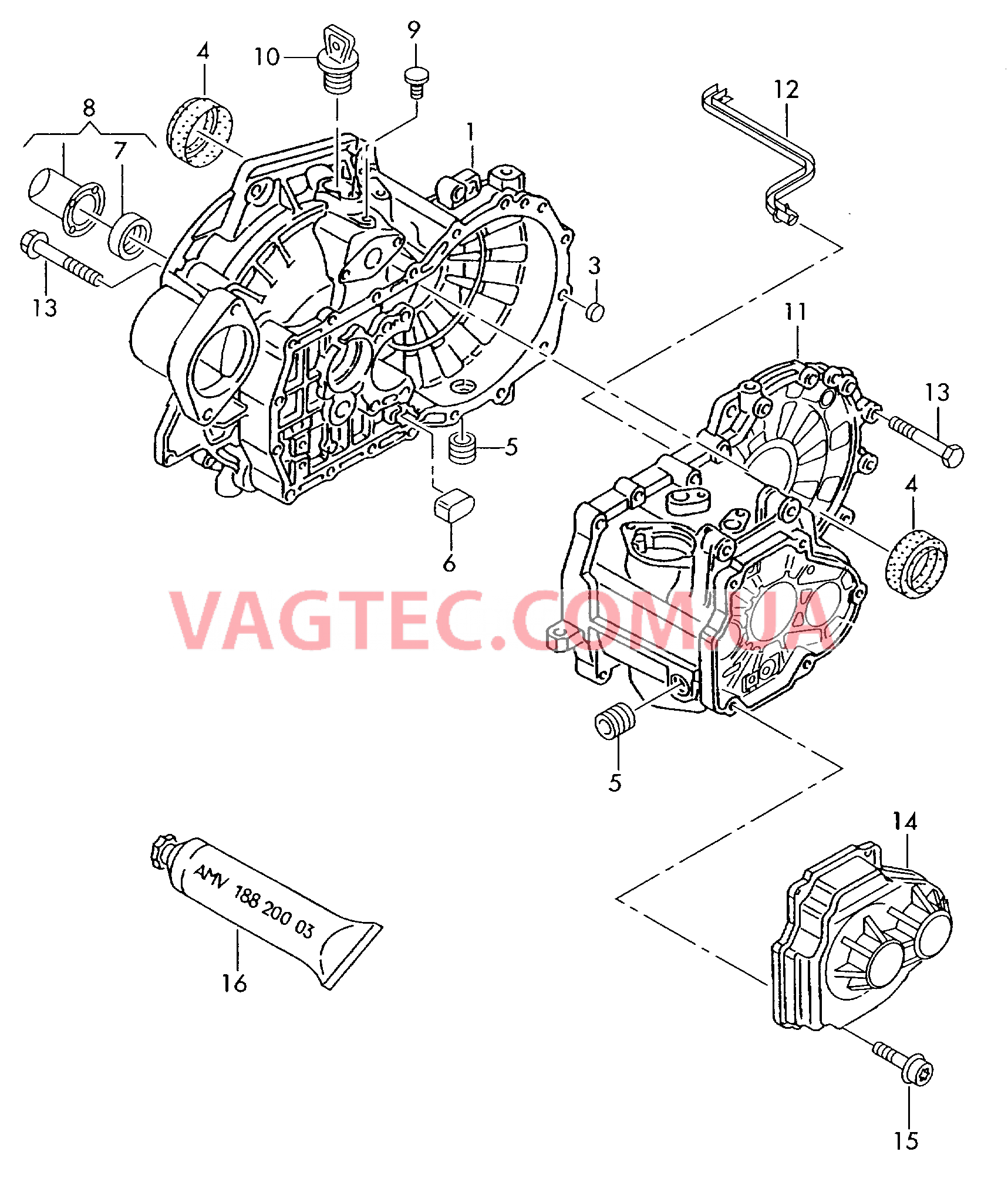Картер коробки передач для 6-ступен. механической КП  для VOLKSWAGEN Jetta 2018-2