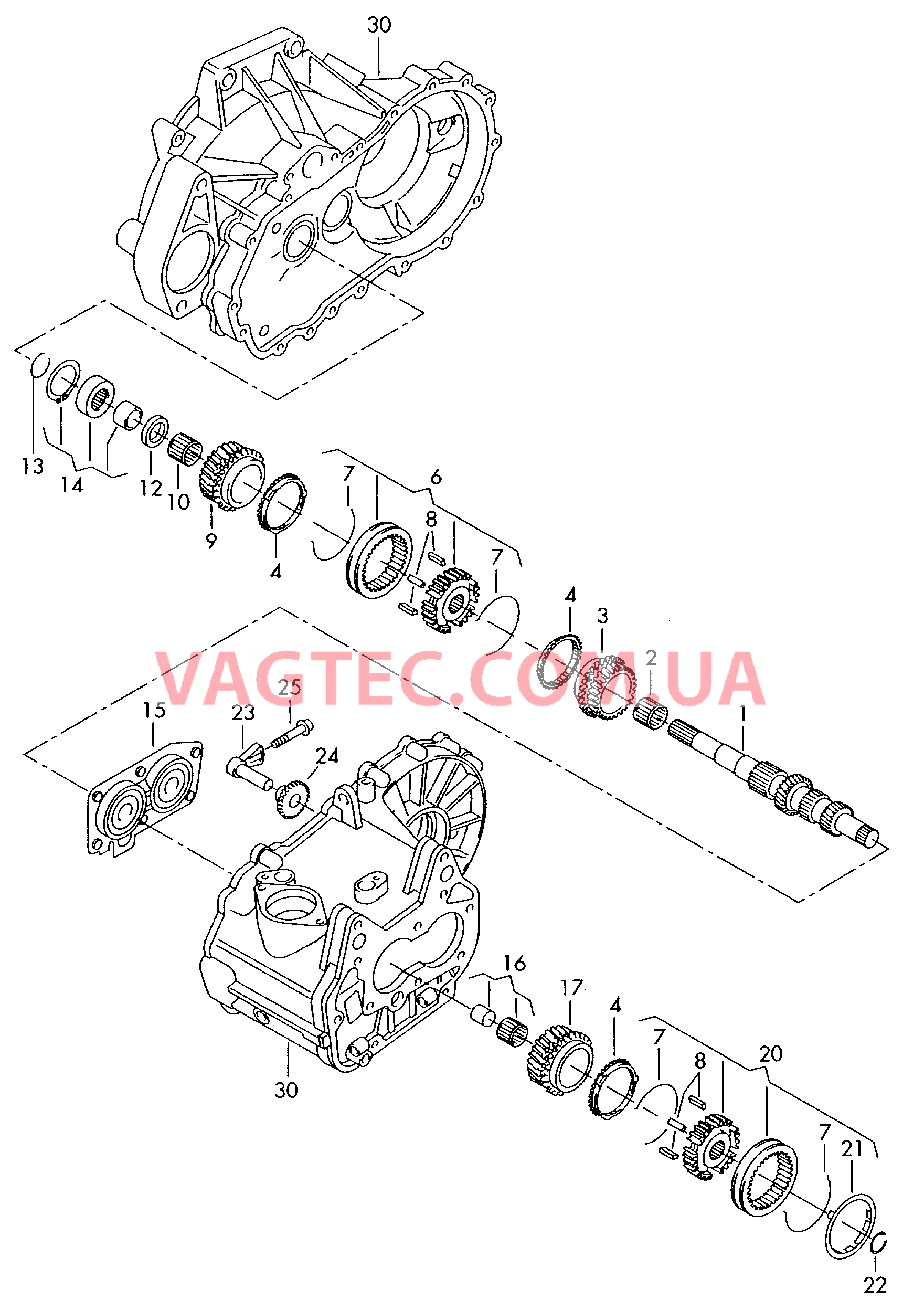 КолEса и валы Первичный вал для 5-ступ. механической КП  для SKODA Octavia 2004-1