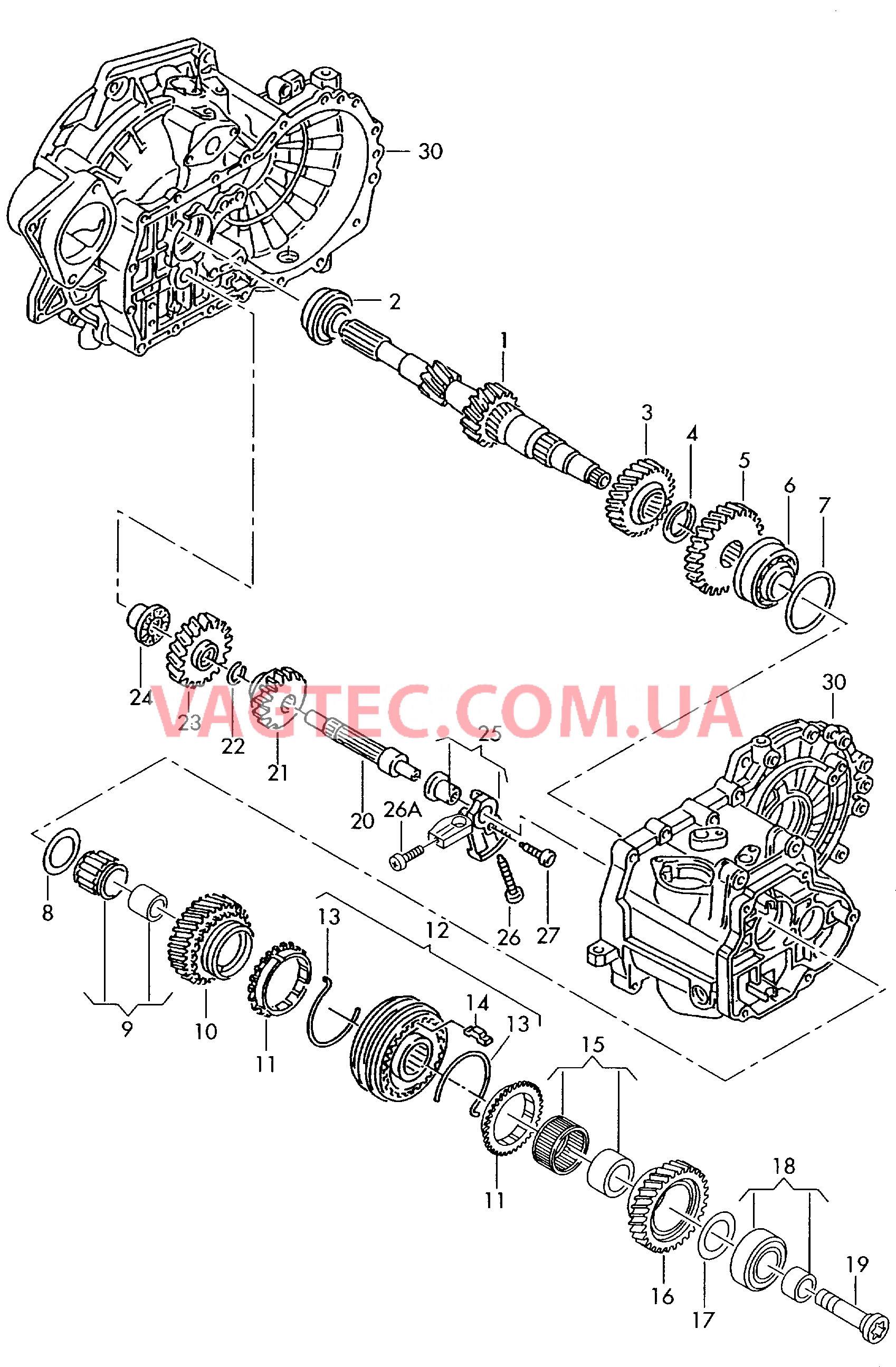 КолEса и валы Первичный вал 6-ступ. механическая КП  для VOLKSWAGEN Jetta 2006-1