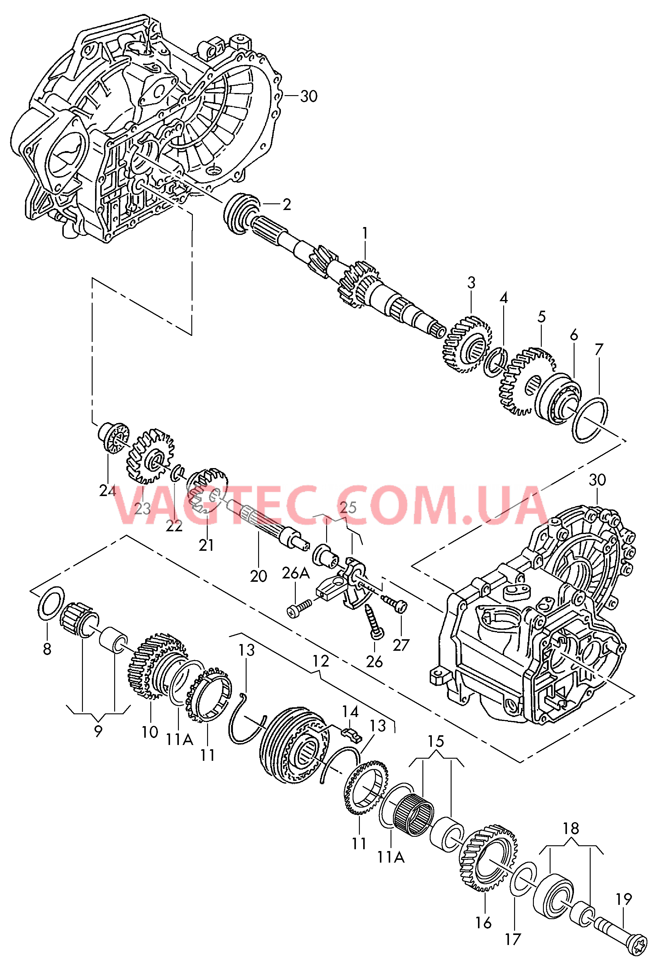 КолEса и валы Первичный вал для 6-ступен. механической КП Полный привод  для SKODA Octavia 2004-1