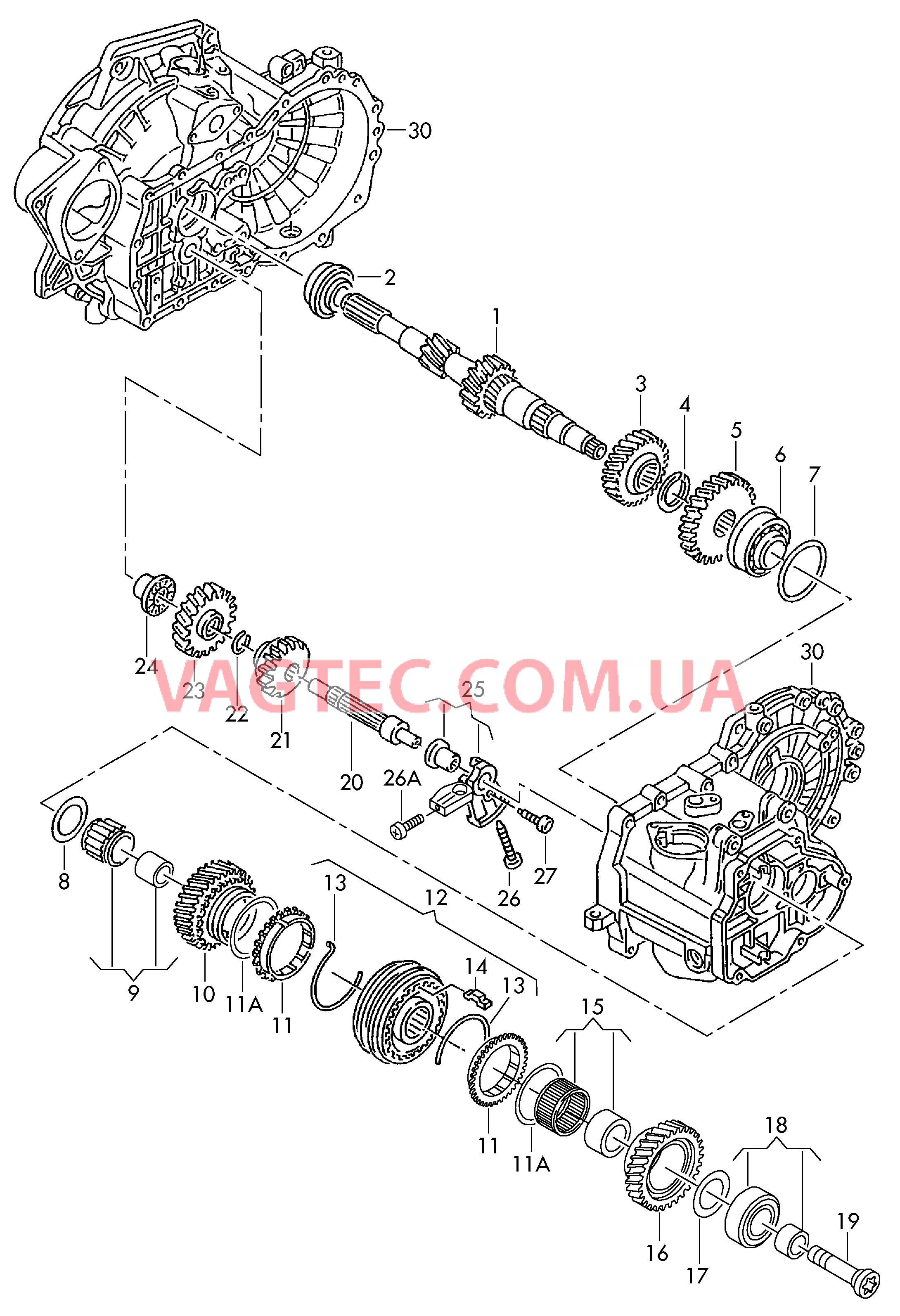 КолEса и валы Первичный вал для 6-ступен. механической КП  для AUDI A3 2004