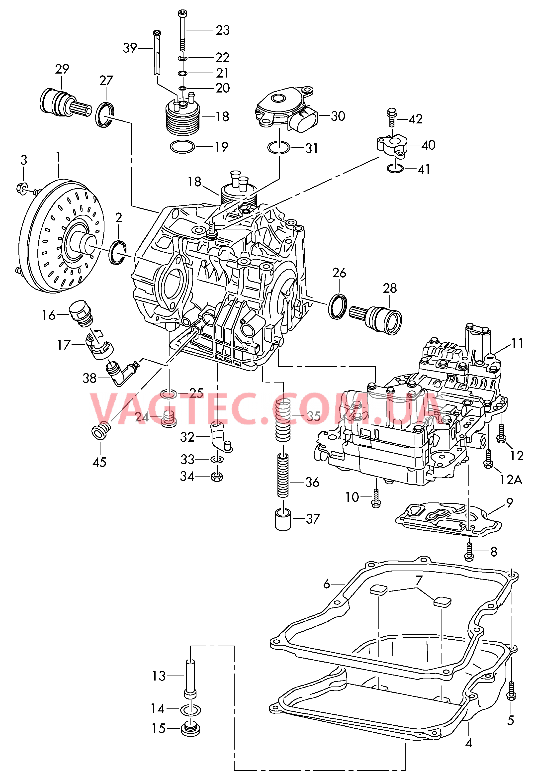 Преобразователь Масляный поддон Блок клапанов АКП для 6-ступенчатой АКП  для VOLKSWAGEN Passat 2006