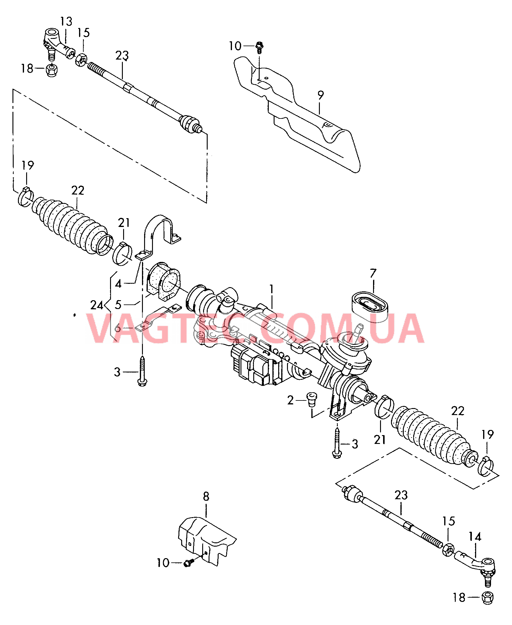 Рулевой механизм Поперечная рулевая тяга  для SKODA Octavia 2004-1