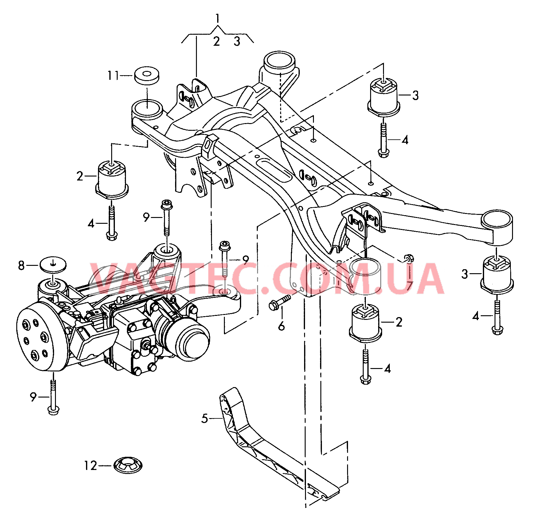 Подрамник Поперечина для главн. передачи Опора коробки передач  для AUDI TTRS 2014