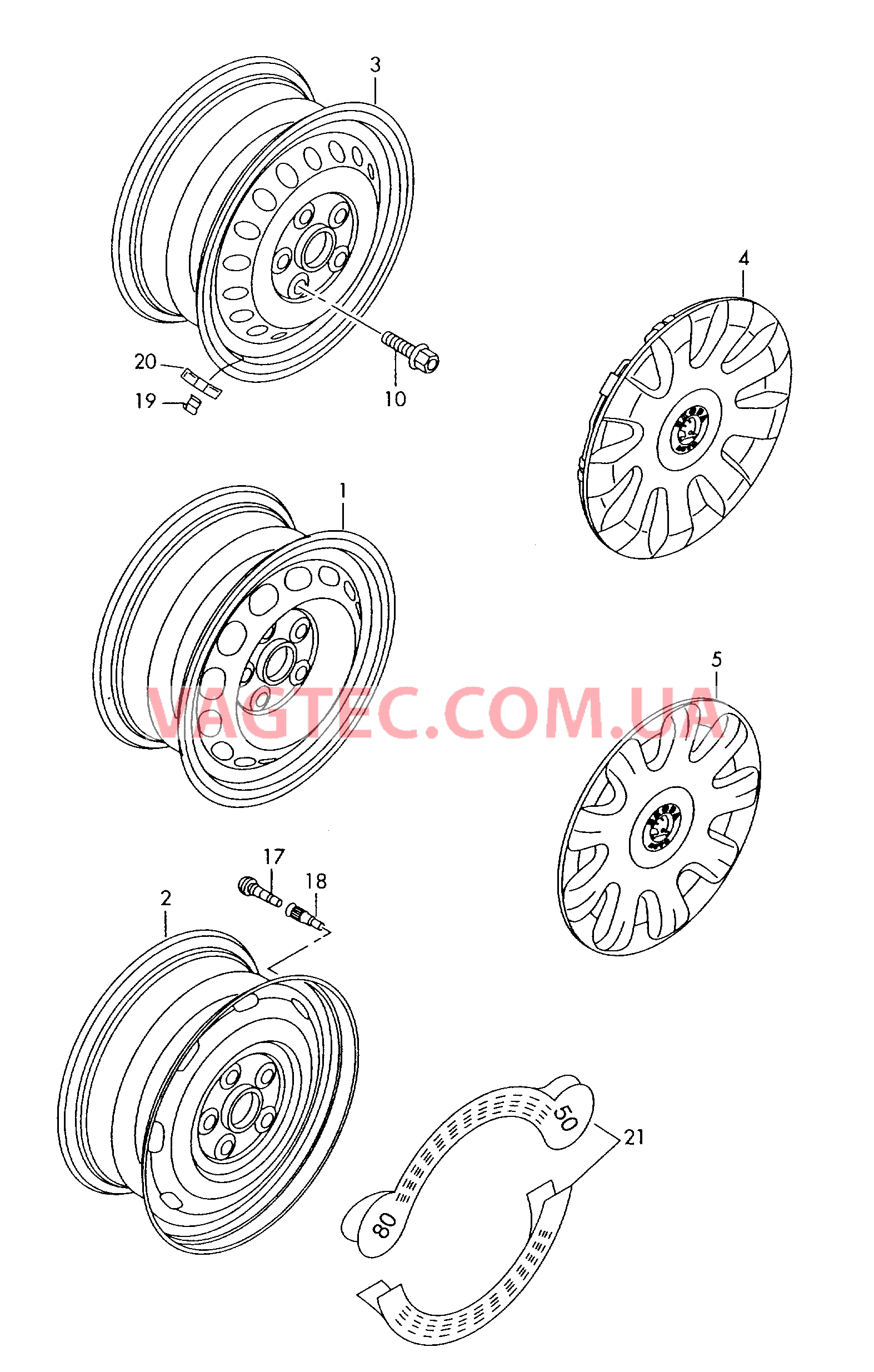 Стальной диск Колёсный колпак Стальной диск для запасного колеса  для SKODA Octavia 2006-1