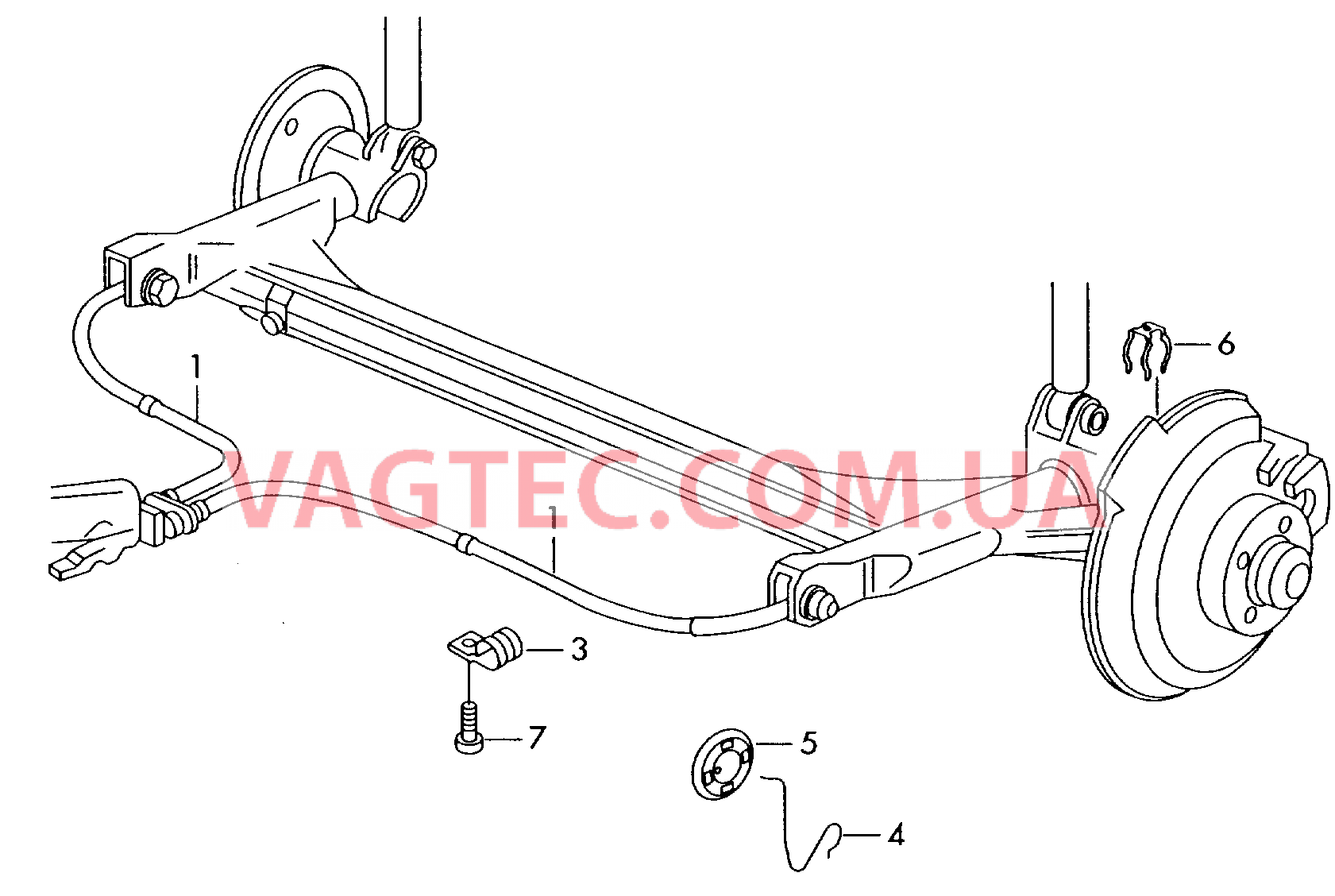 Трос стояночного тормоза  для VOLKSWAGEN GOLF 2004-1