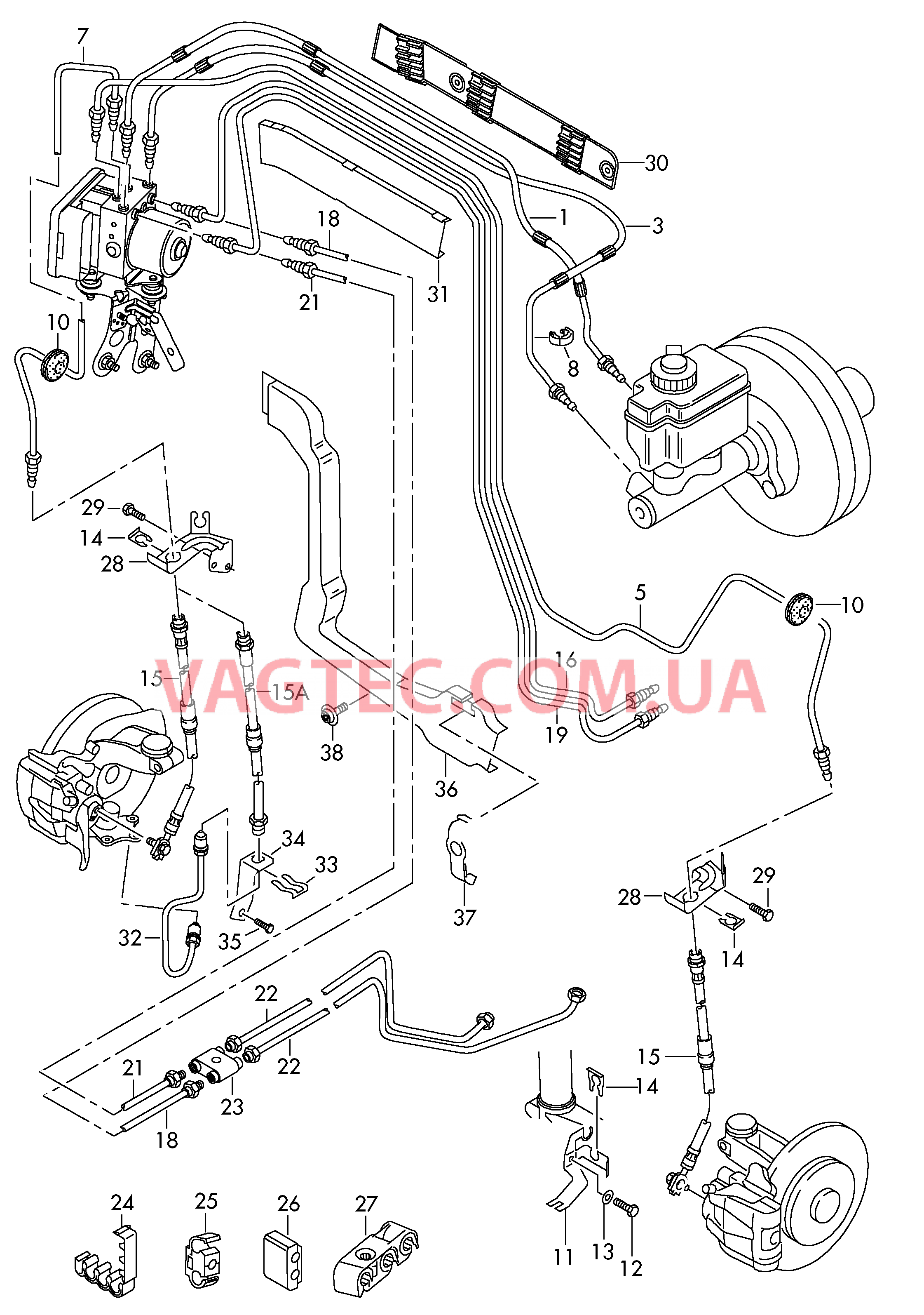 Тормозная трубка Тормозной шланг   F             >> 1K-8-400 000* для VOLKSWAGEN GOLF 2009-1