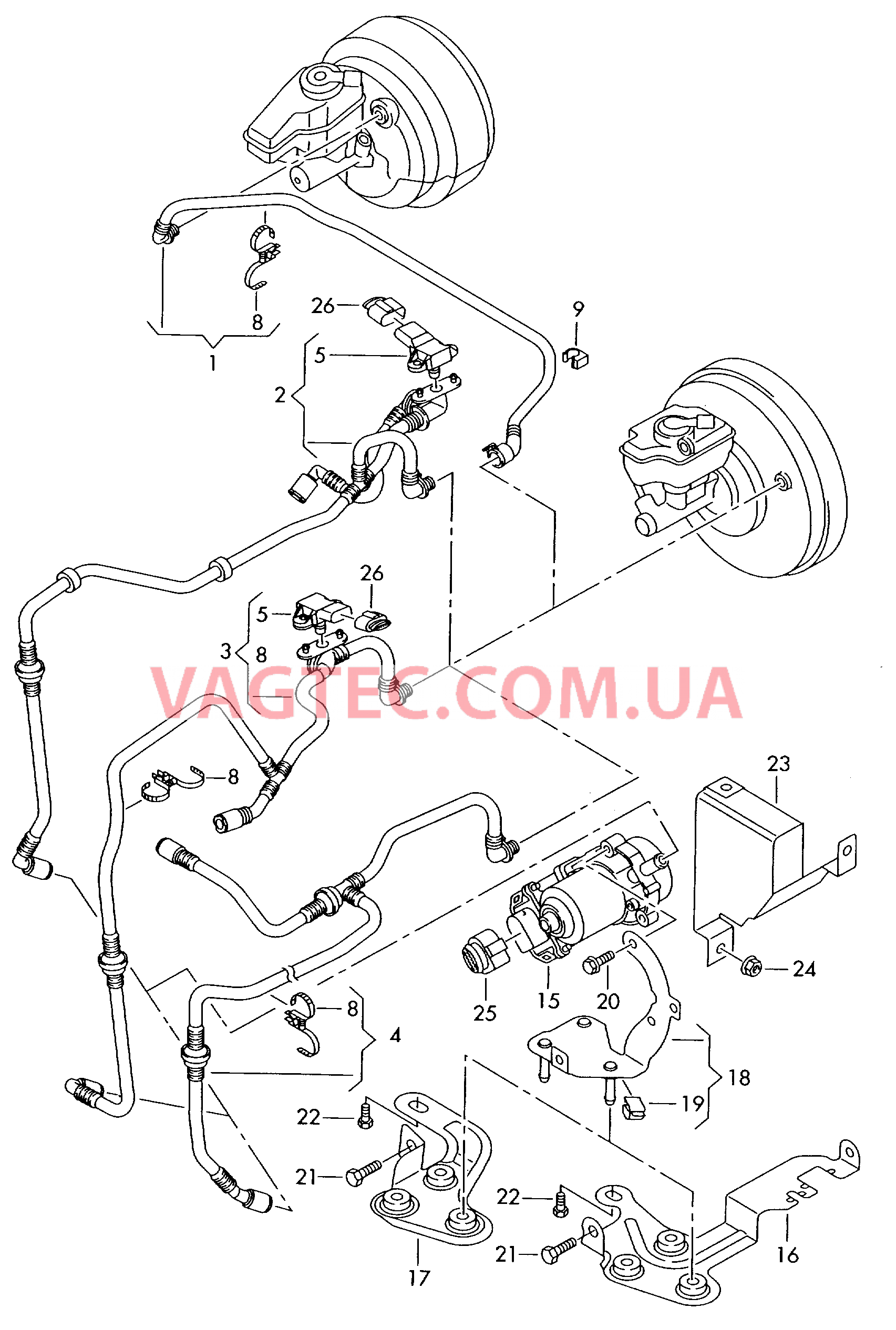 Эл. вакуумный насос тормозной системы  Крепёжные детали  для VOLKSWAGEN Jetta 2018-1