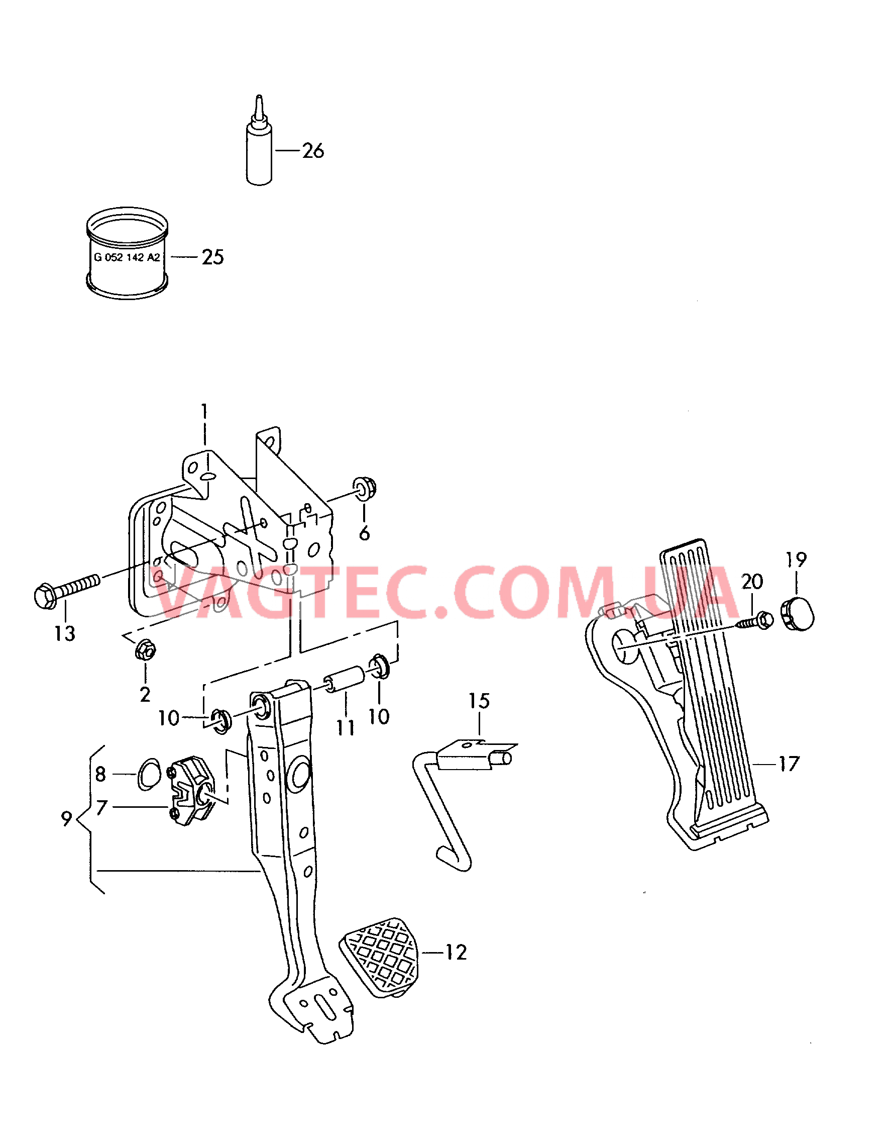 Педали тормоза и акселератора  для SKODA Octavia 2007-1