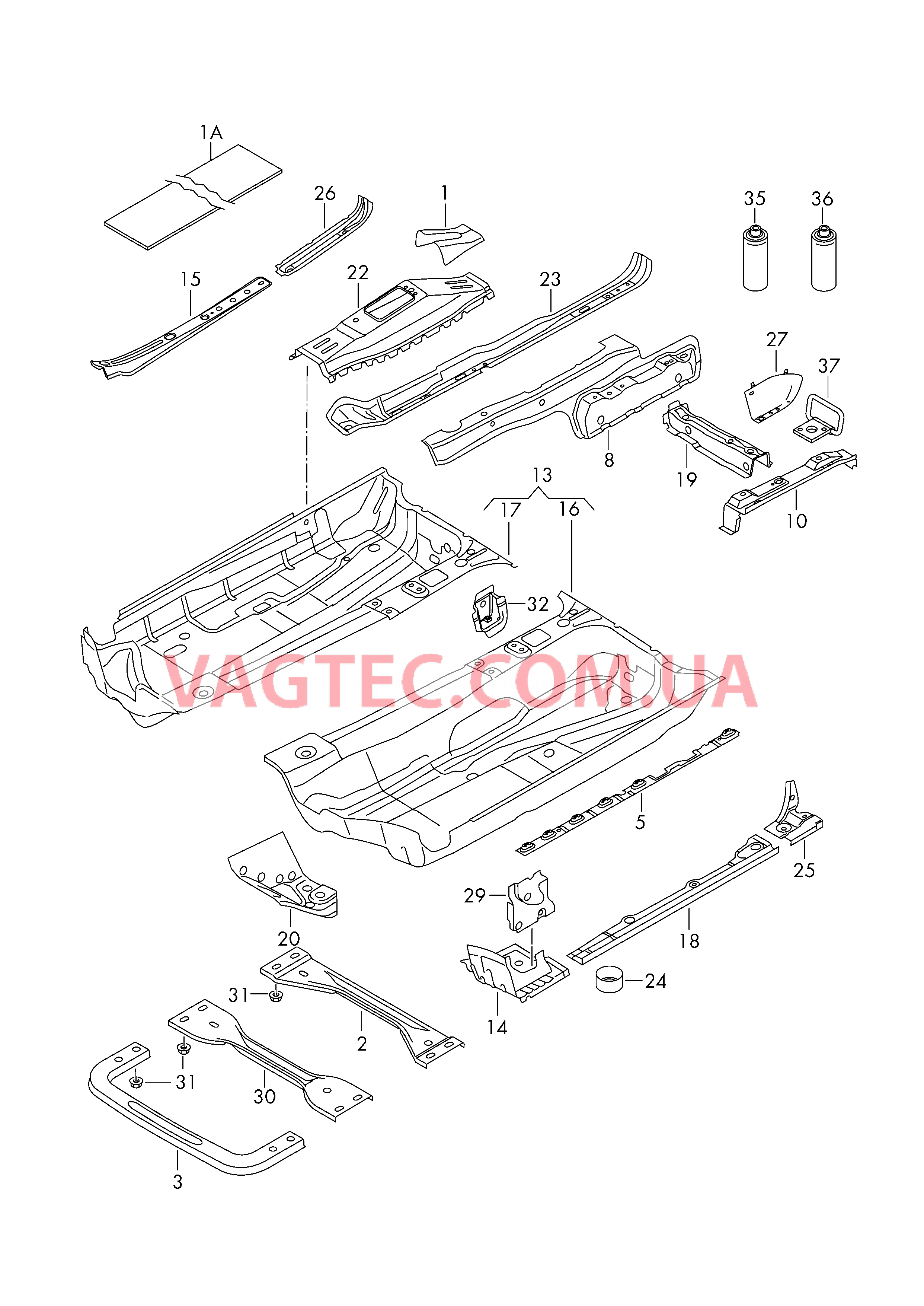 Панель пола  для VOLKSWAGEN EOS 2014