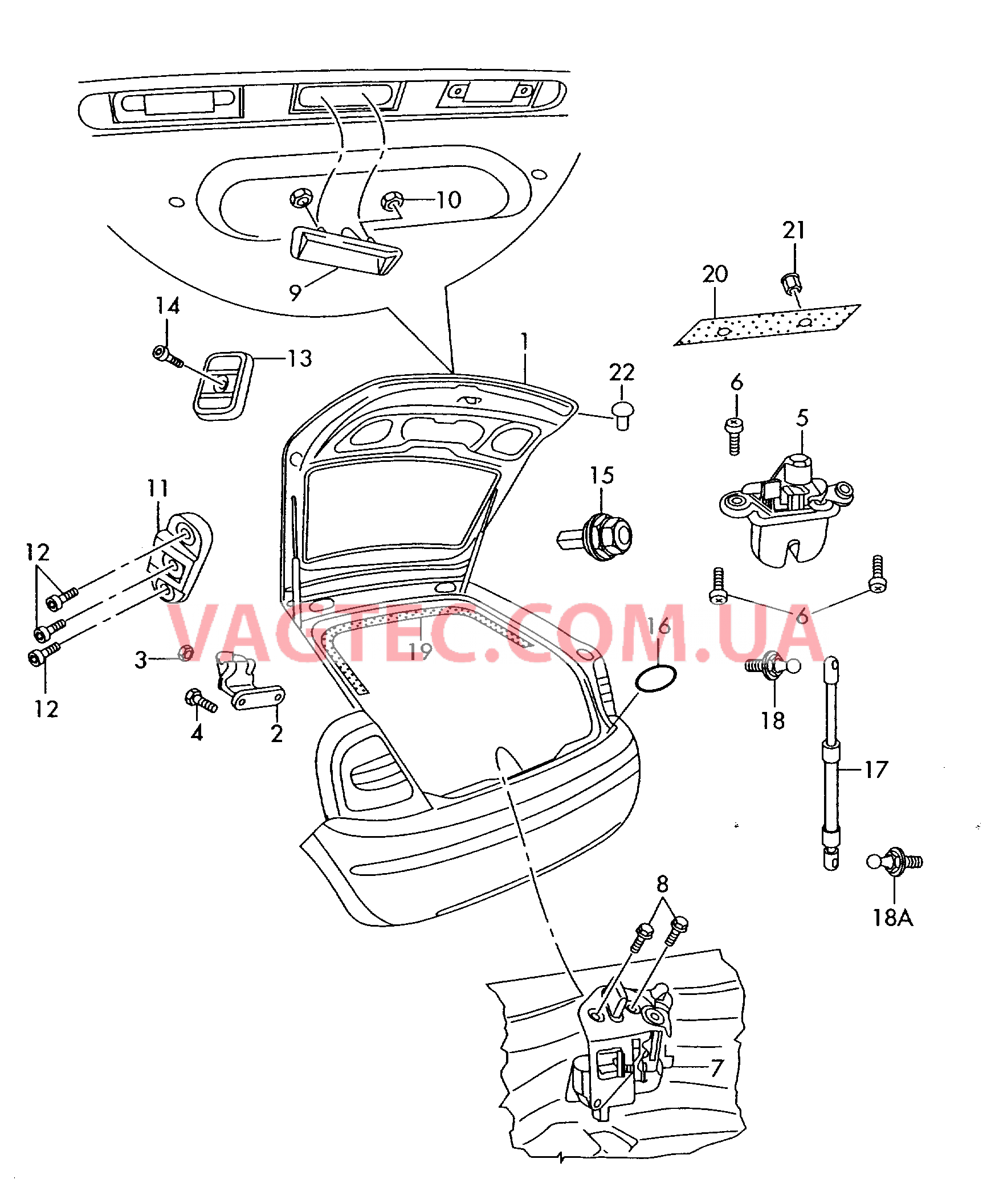 Крышка багажного отсека  для SKODA Octavia 2004-1