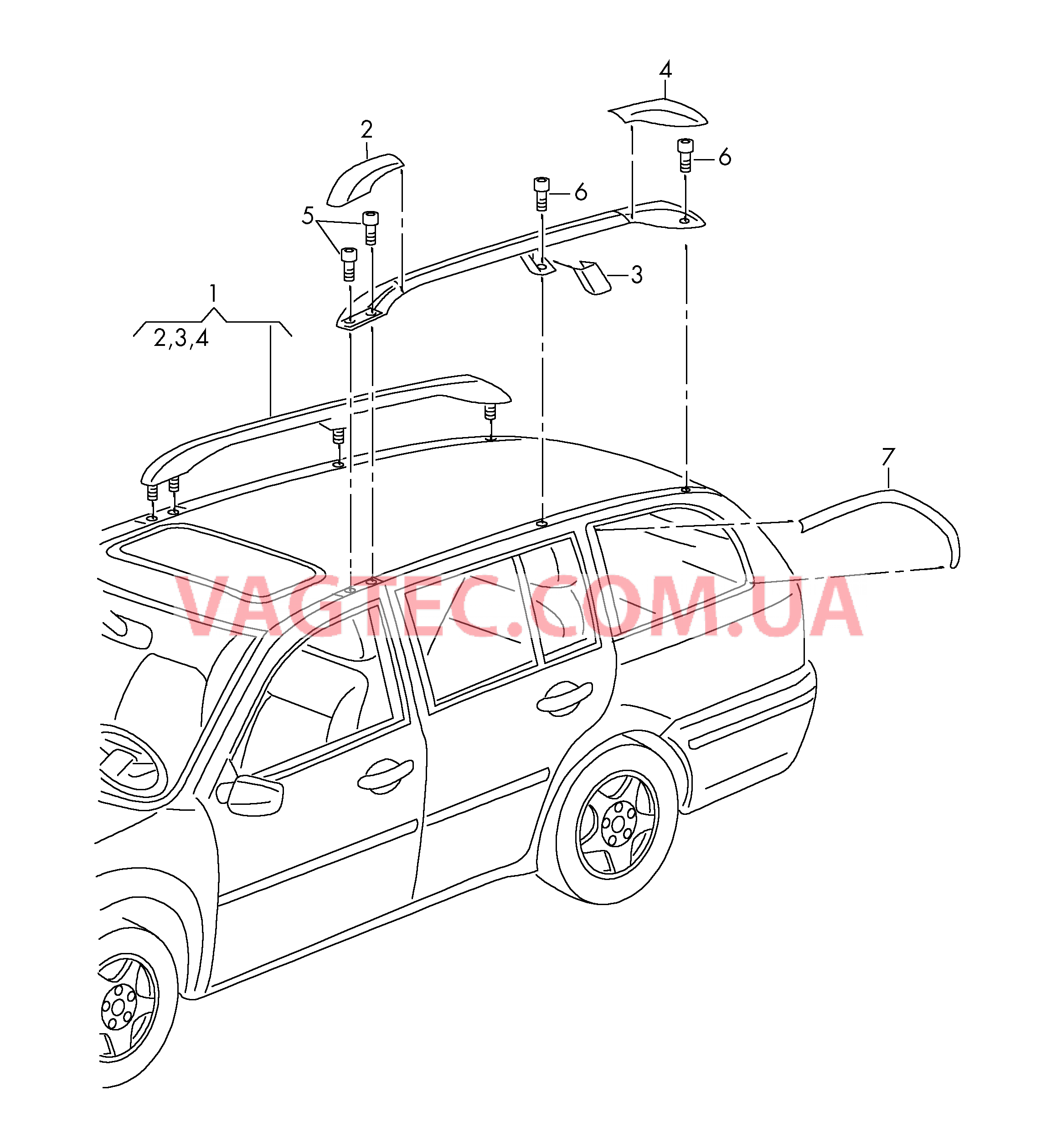 Релинг на крыше Молдинги для крыши  для SKODA Octavia 2011-1