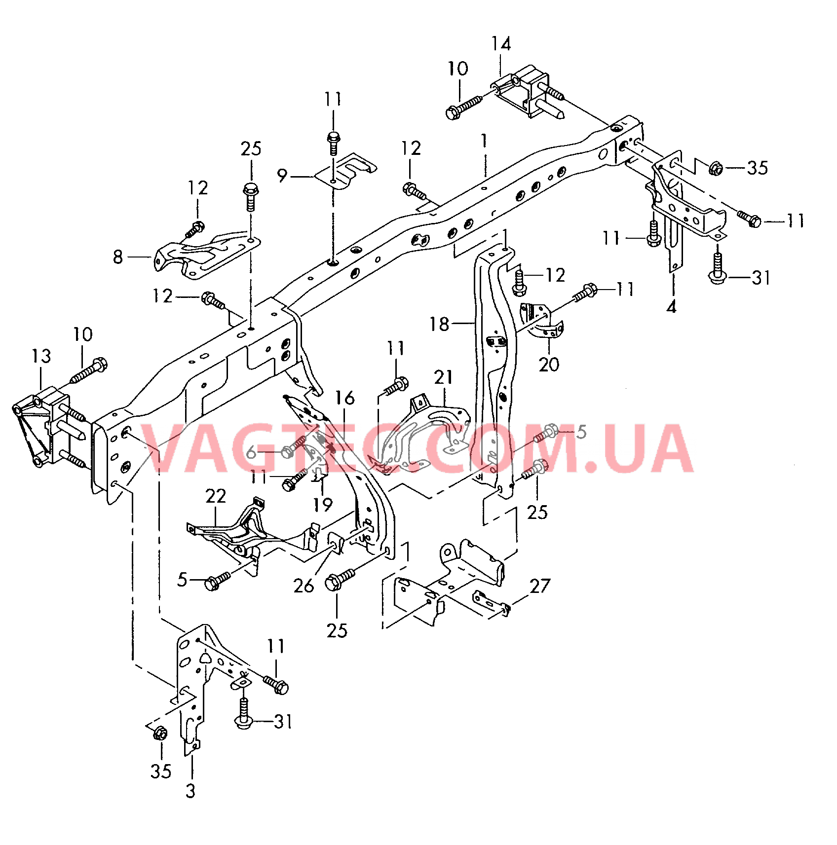 Поперечина передней панели  для SKODA Octavia 2006-1