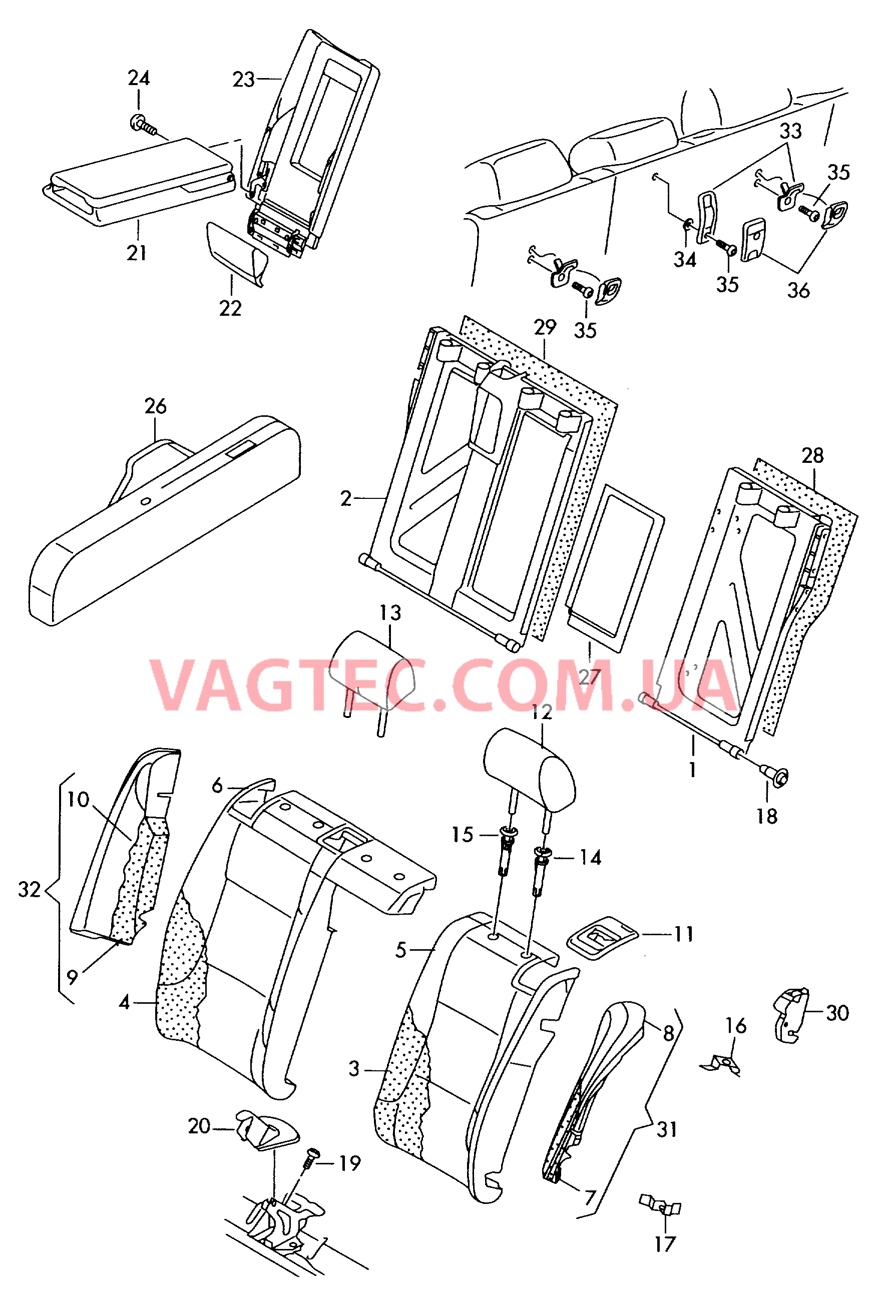 Спинка, раздельная  F 1Z-62207 293>>* F 1Z-68079 880>>* для SKODA Octavia 2008-1