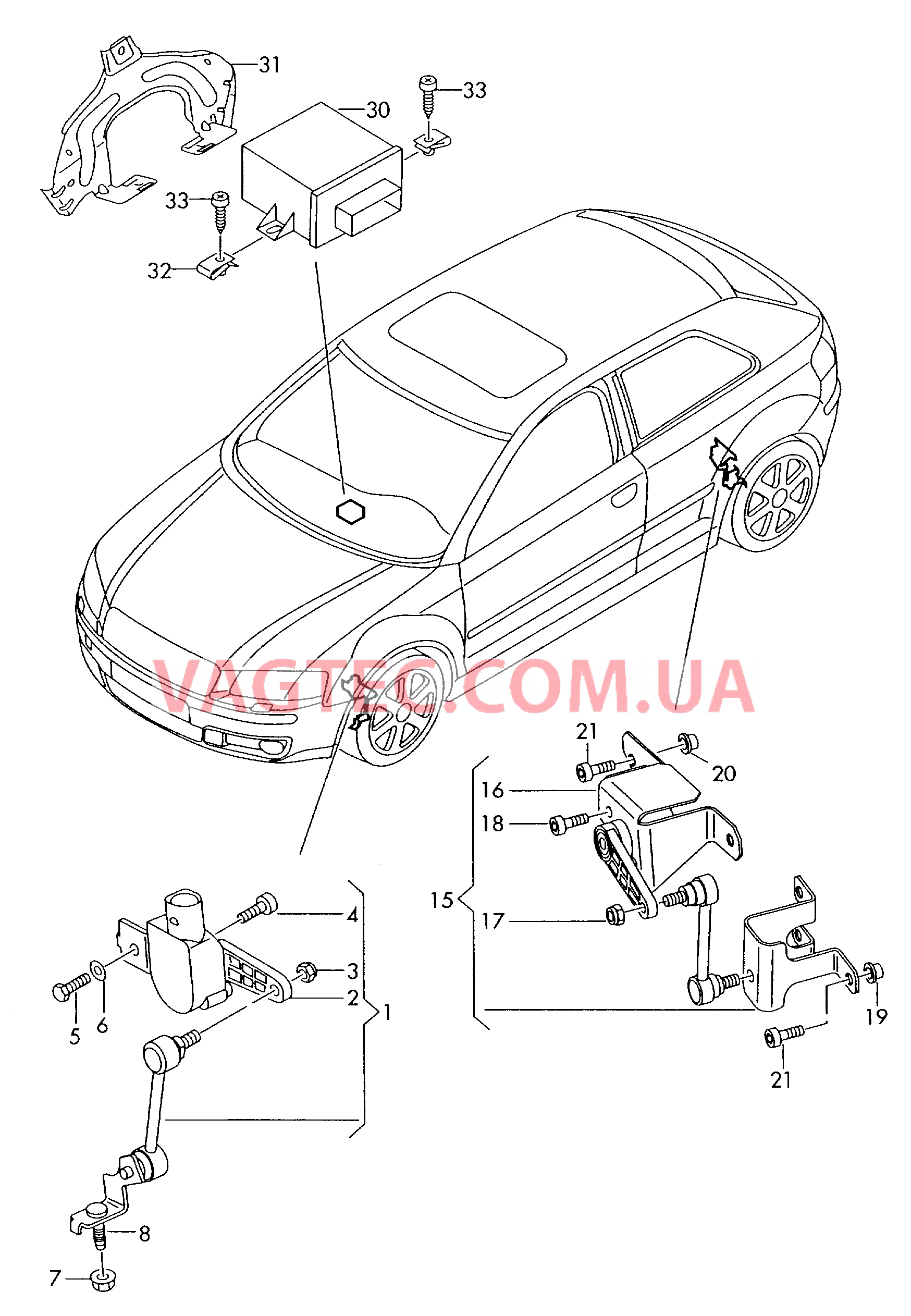 Датчик корректора фар  БУ автоматического корректора фар  для а/м газоразрядной лампой  для SKODA Octavia 2008-1