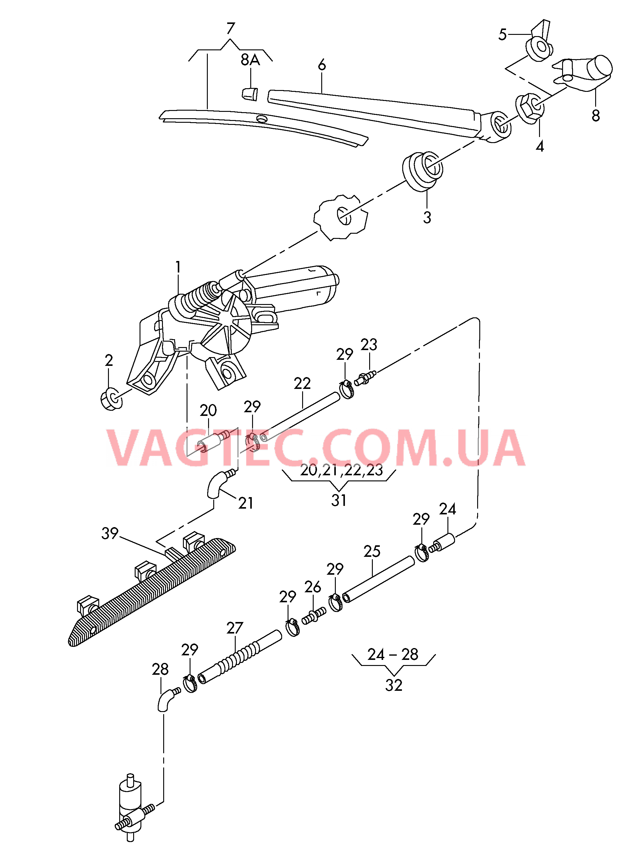 Стеклоочиститель/омыватель для заднего стекла   F             >> 1Z-7A153 276 F             >> 1Z-7B151 527 F             >> 1Z-72069 489 F             >> 1Z-78020 340 для SKODA Octavia 2008-1